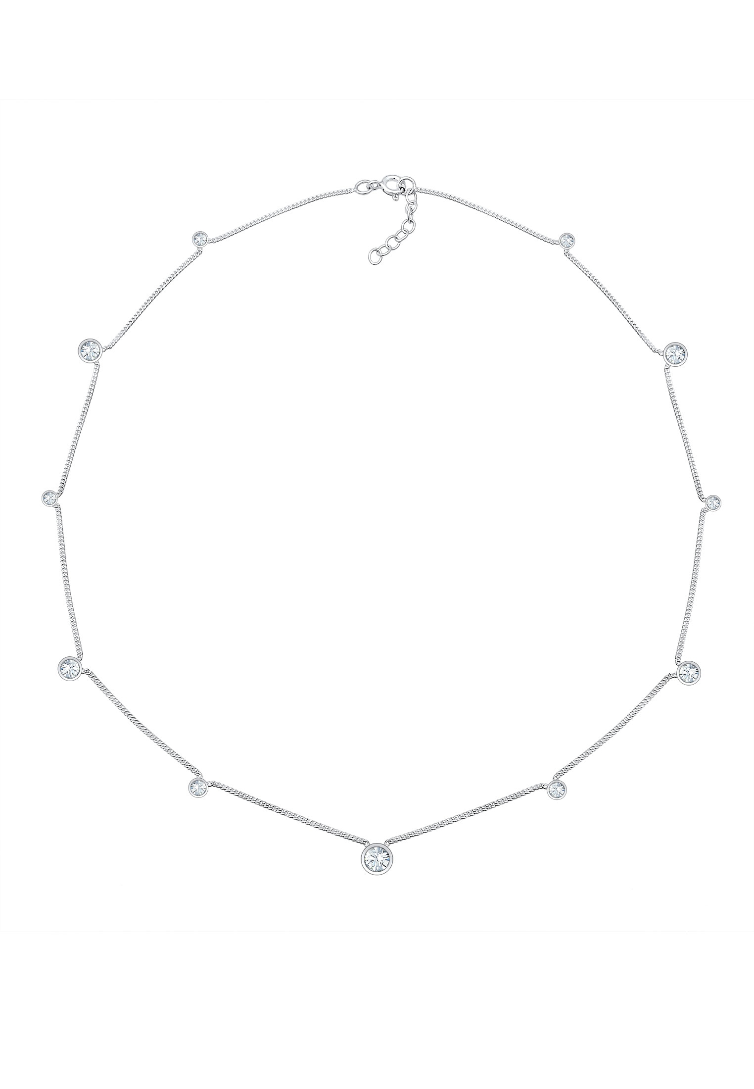 Elli Silberkette »Halskette Weiß 925 Sterling Silber, mit Kristallen von Swarovski®«