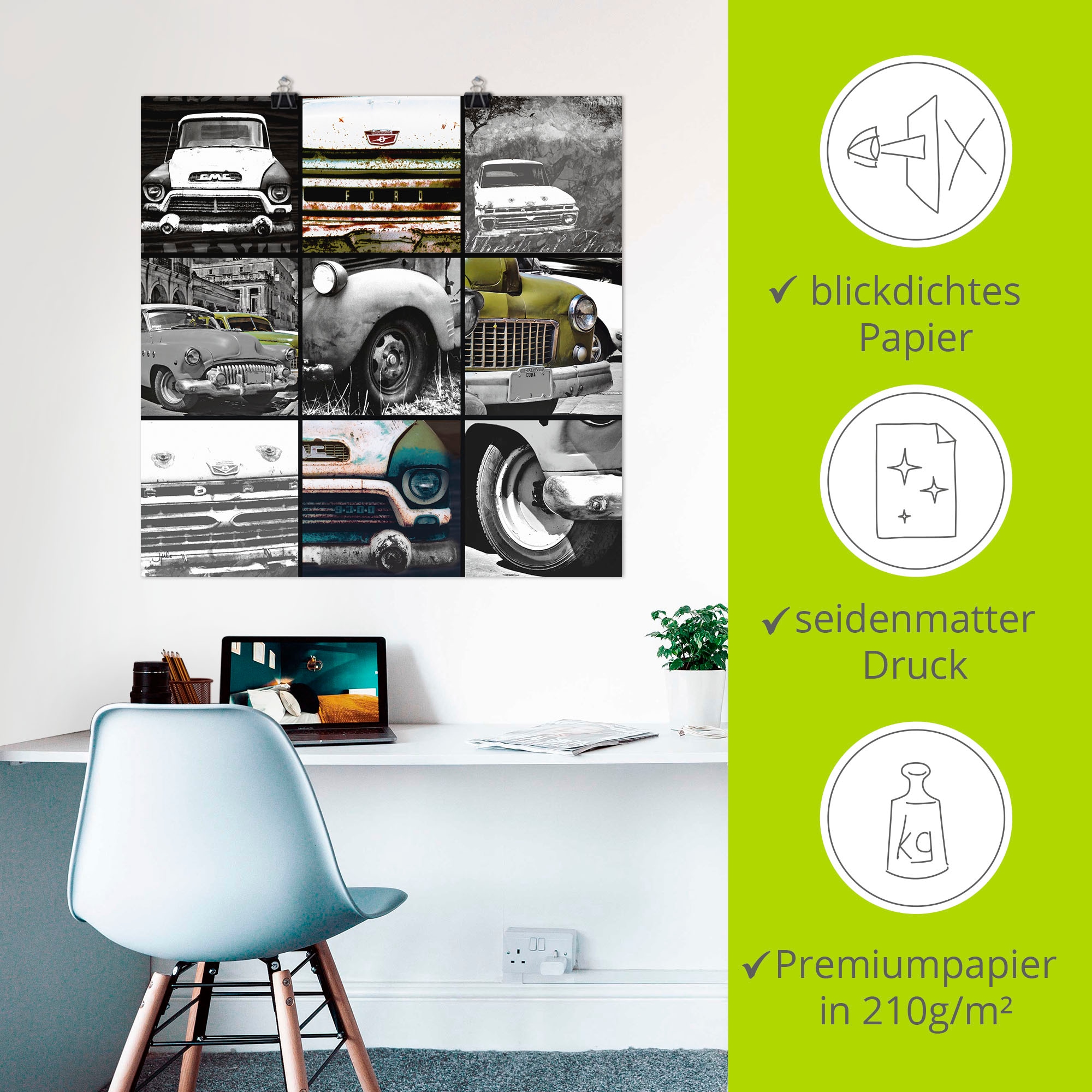 Artland Wandbild »Autos I«, Auto, (1 St.), als Alubild, Outdoorbild, Poster in verschied. Größen