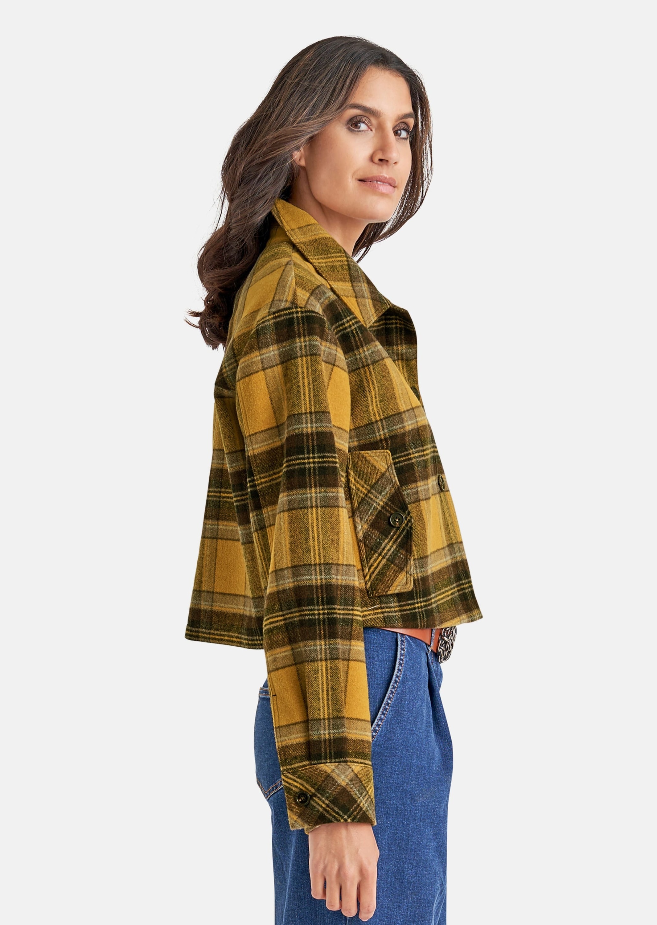 MADELEINE Outdoorjacke »Jacke Kurzes Shacket im Karodesign«