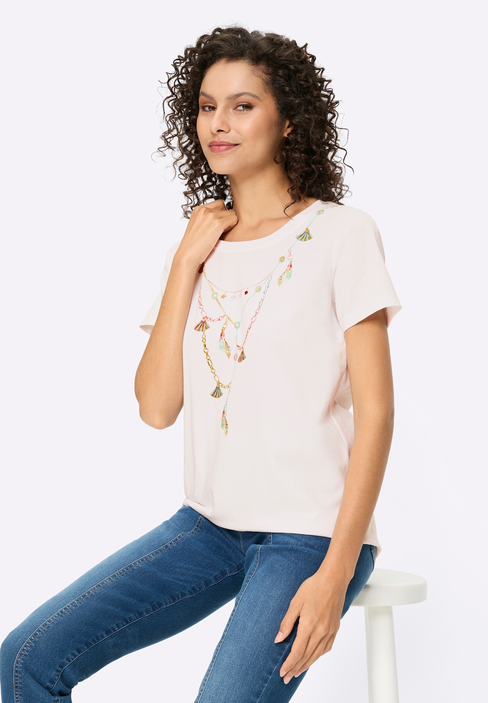 heine T-Shirt »T-Shirt Kurzarmshirt mit Ketten-Print«