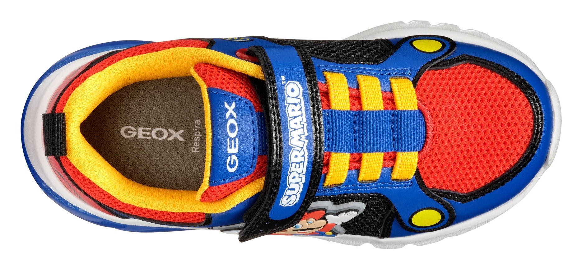 Geox Sneaker »J CIBERDRON BOY Blinkschuh«, Retro Sneaker, Blinkschuh mit Super Mario Motiv