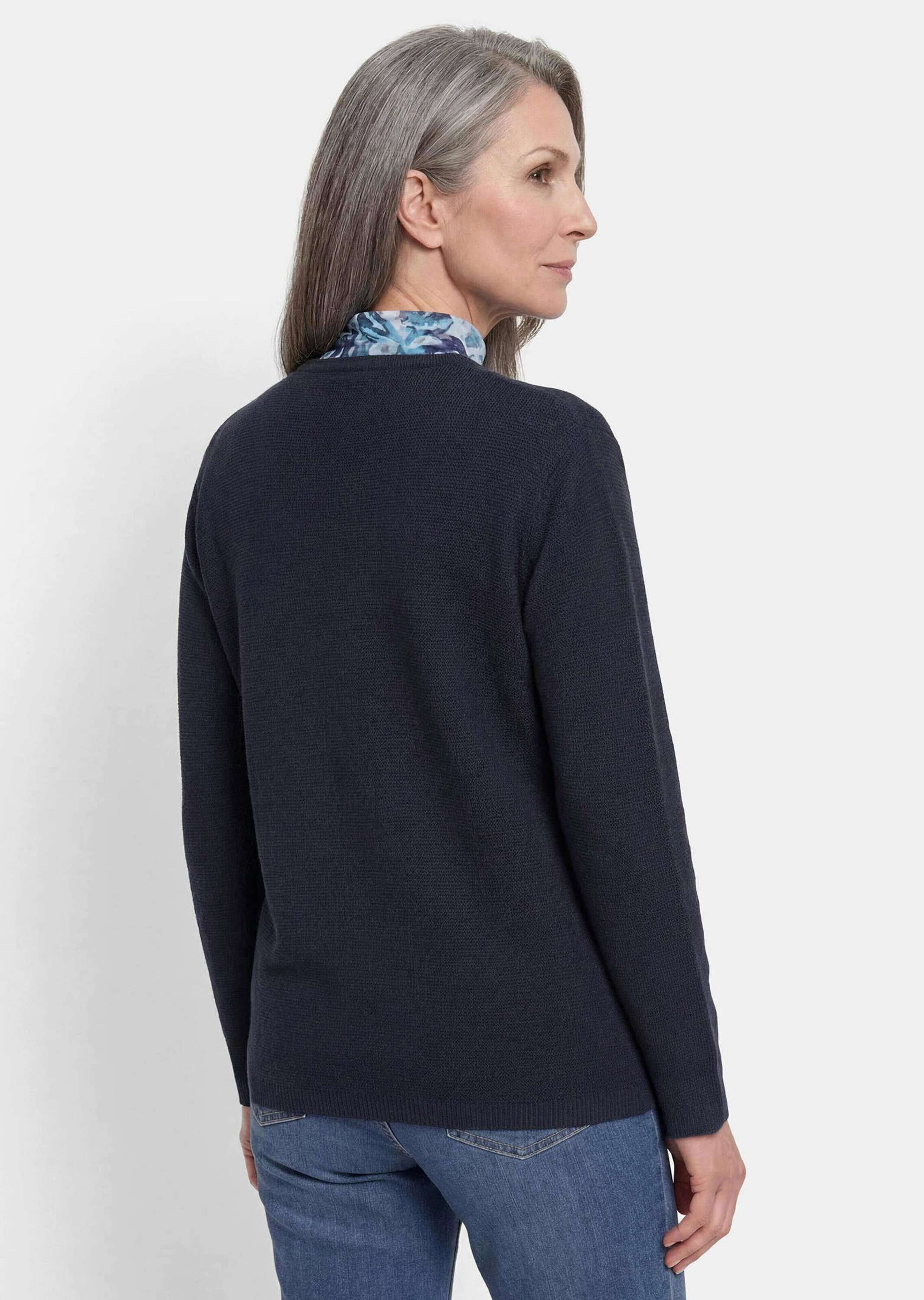 GOLDNER Strickjacke »Kurzgröße Feinstrickjacke mit Schurwolle« flaches Rippenbündchen an Auscnittkante