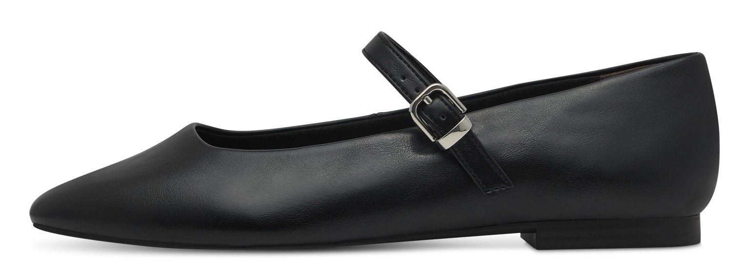 Tamaris Riemchenballerina, Blockabsatz, Businessschuh, Flats in veganer Verarbeitung