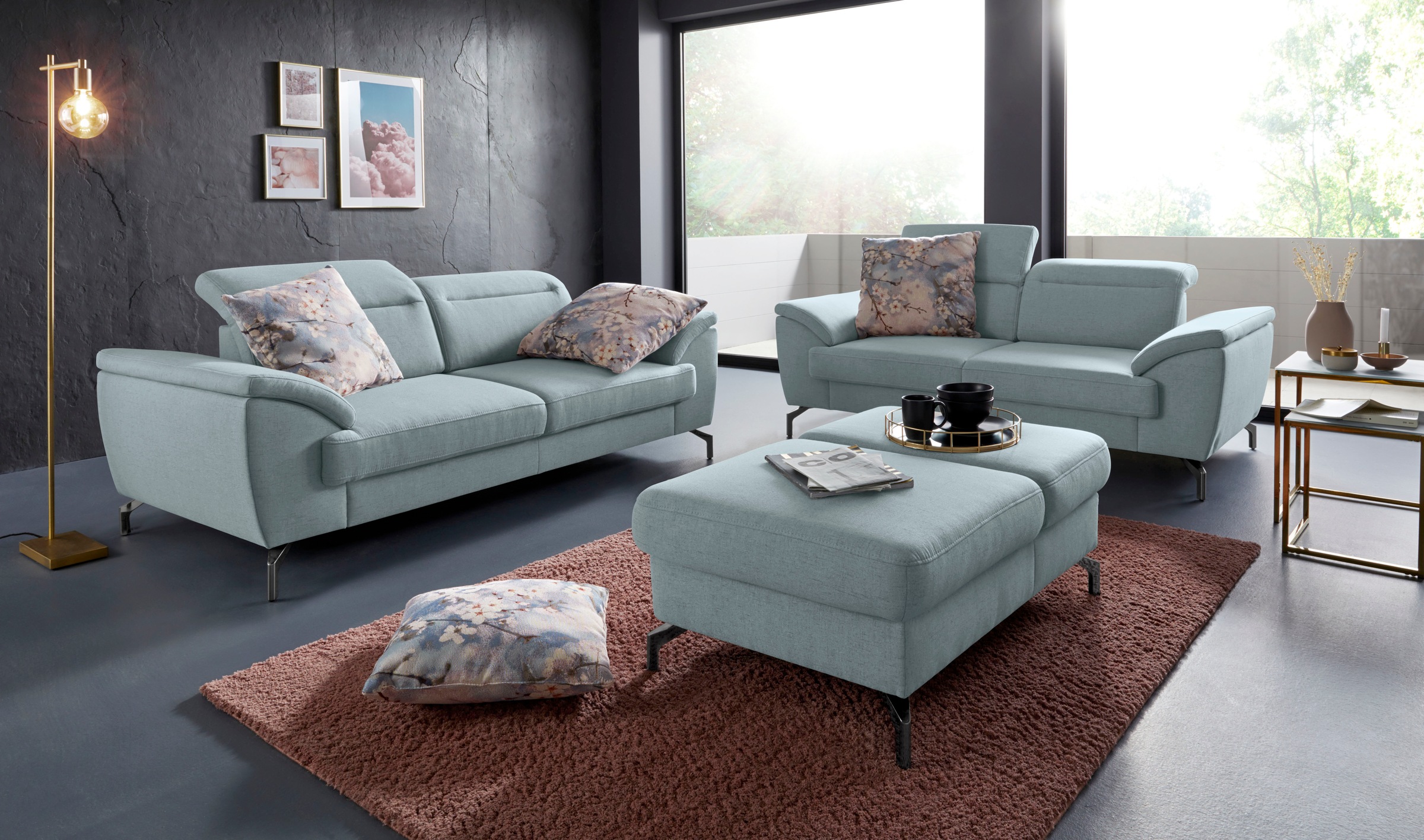 sit&more Hocker »Percy«, Fußhöhe 15cm, mit Klappfunktion, wahlweise in 2 Fußfarben