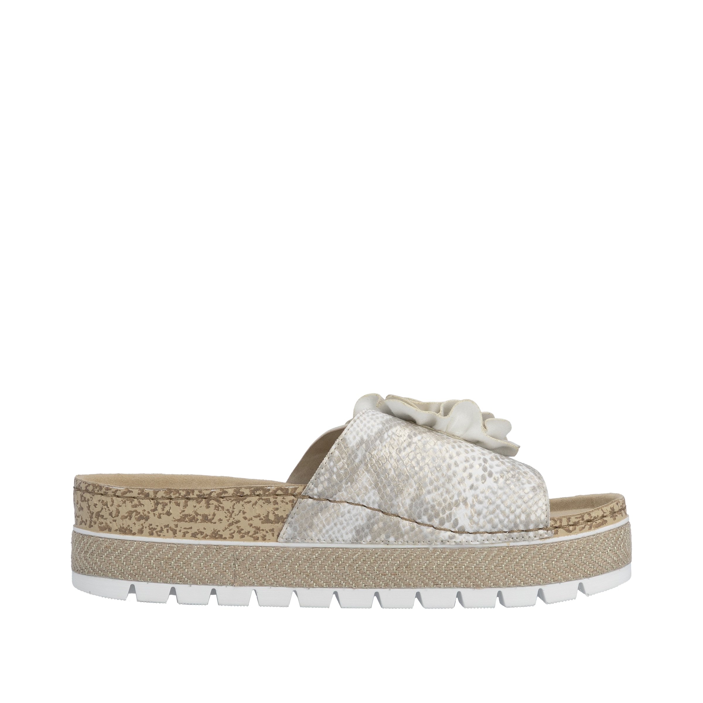 Rieker Pantolette  Sommerschuh, Schlappen mit modischem Plateau