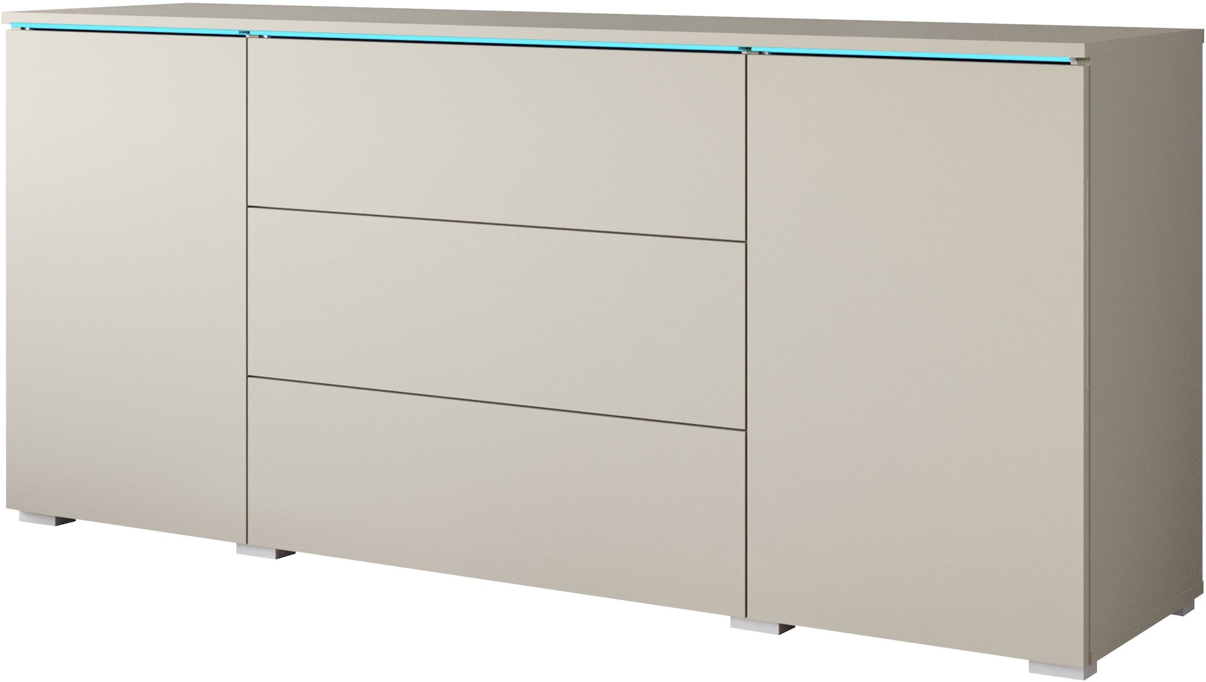 INOSIGN Sideboard »VERA, grifflos« verstellbare Einlegeböden, Wahlweise mit oder ohne Beleuchtung