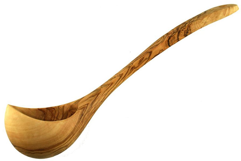 Olivenholz-erleben Schöpflöffel »Suppenkelle aus naturbelassenem Olivenholz«, (1 tlg.), Länge 30 cm, Nachhaltiges Naturprodukt, geschmacksneutral
