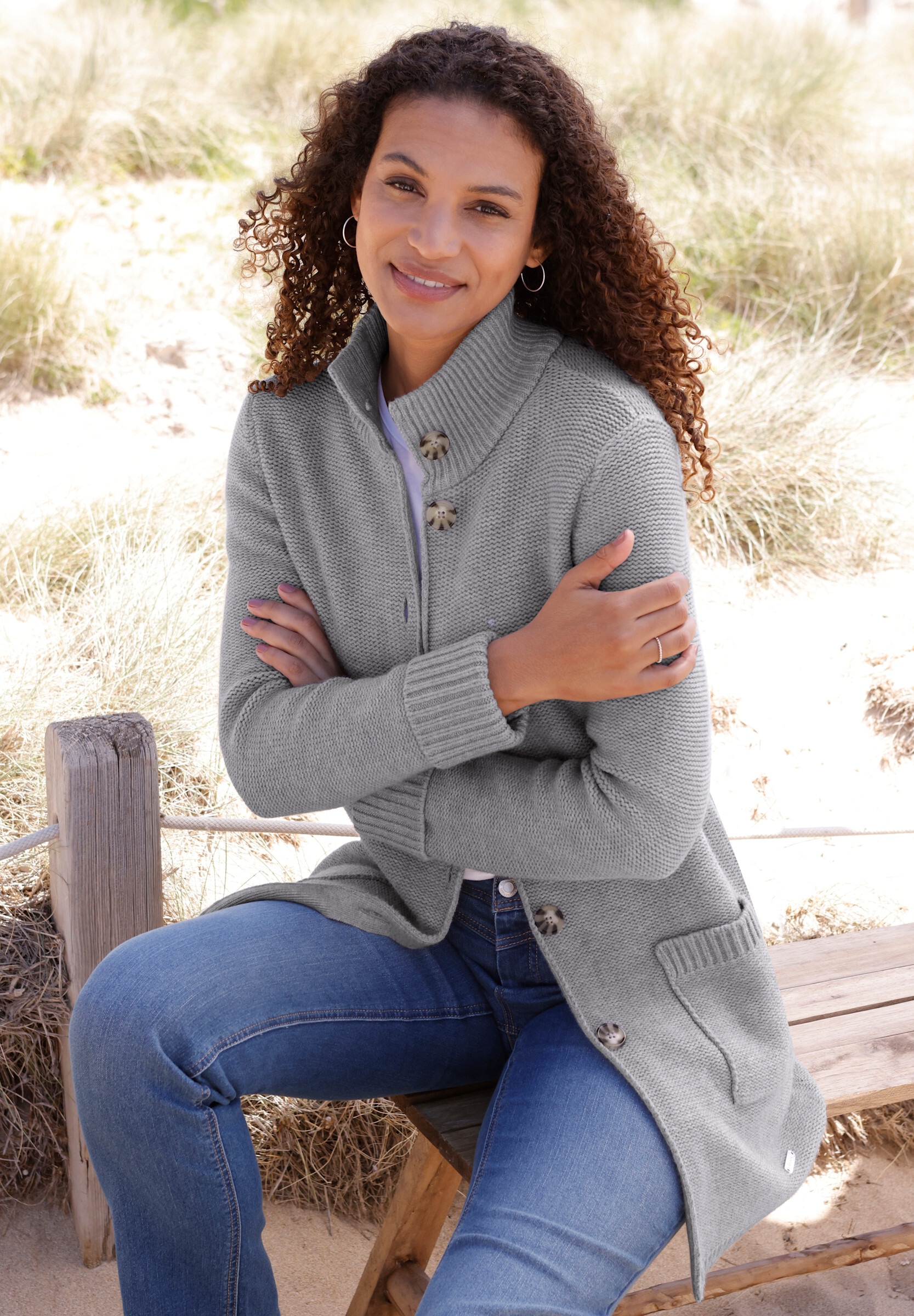 Witt Strickjacke »Strickjacke Longstrickjacke im modischen Linksstrick«