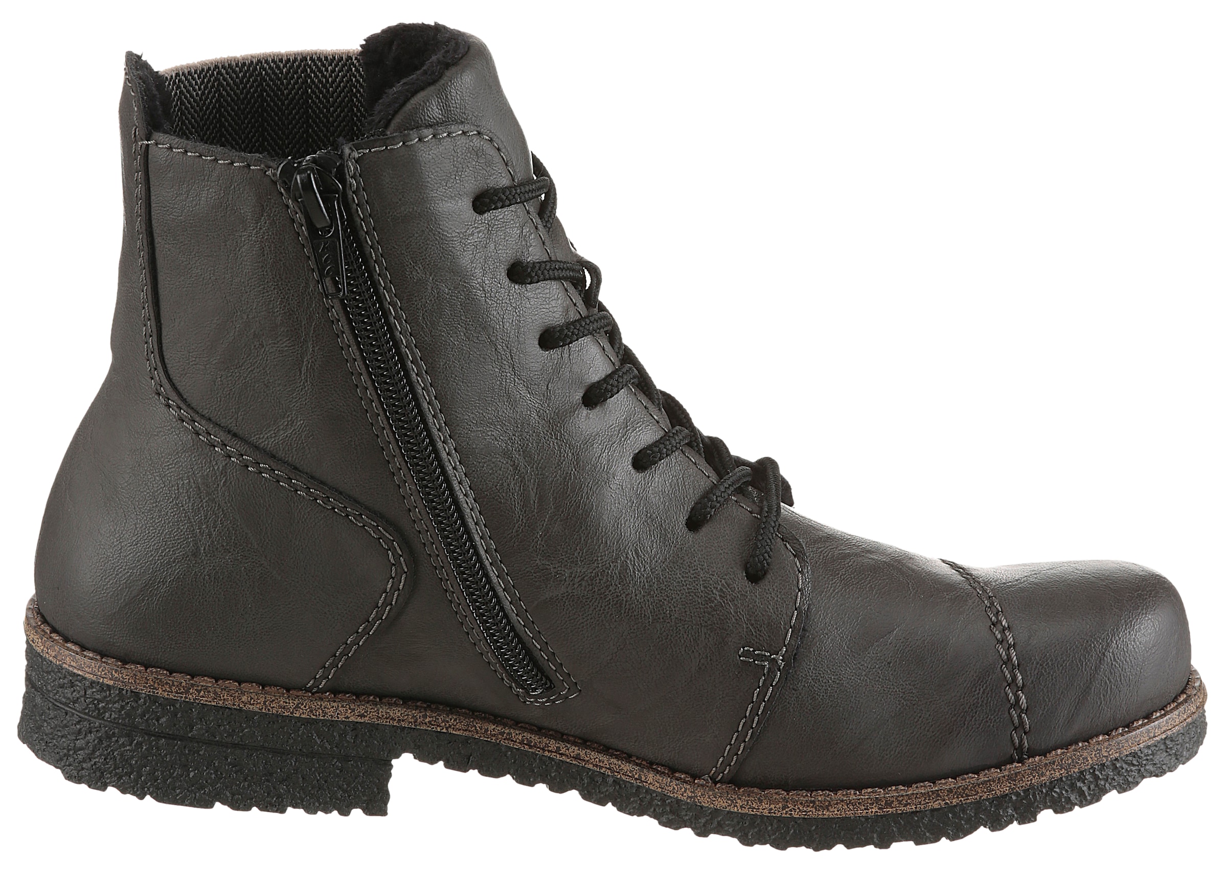 Rieker Schnürstiefelette, Schnürboots, Herbststiefelette, Blockabsatz, mit weicher Innensohle