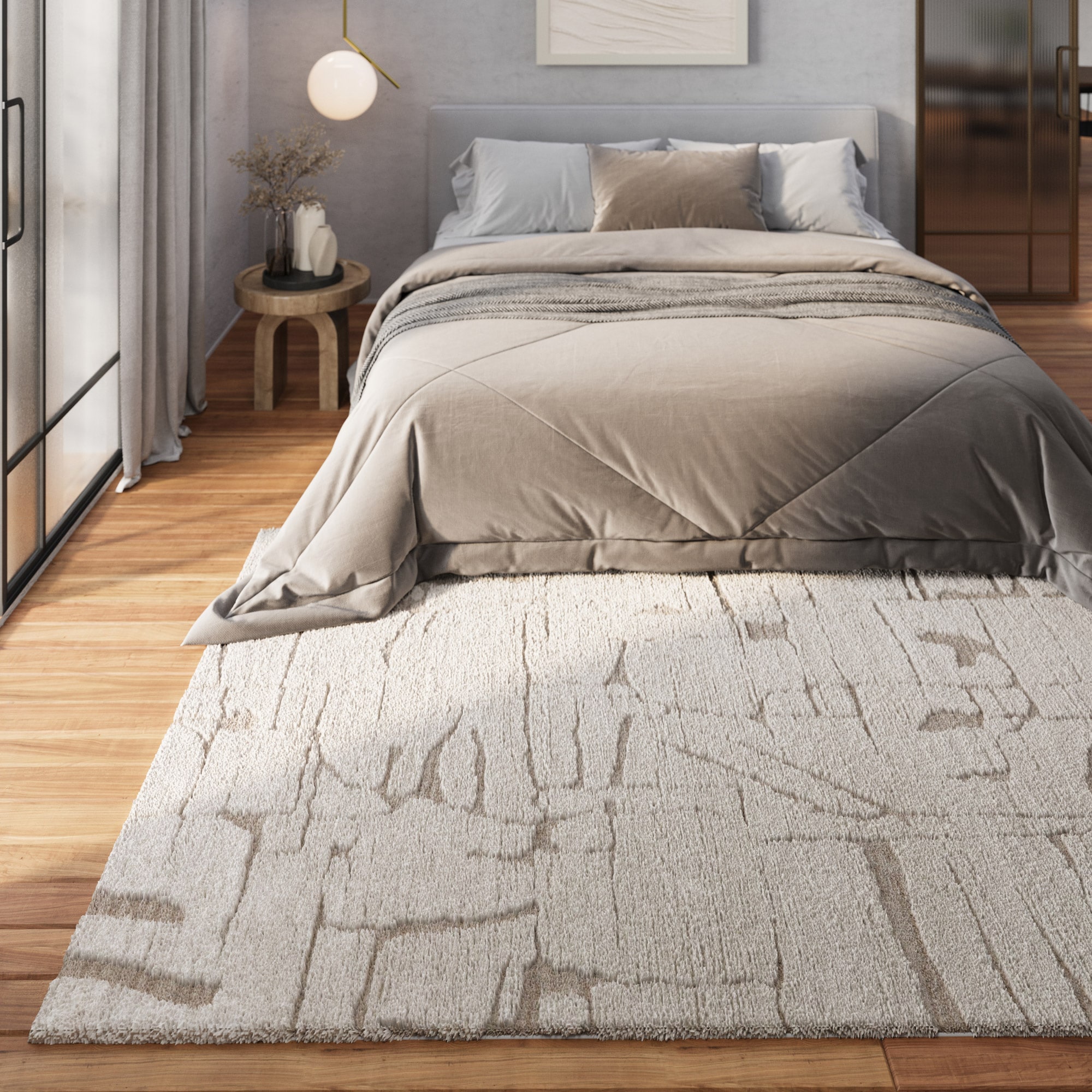Wecon home Teppich »Nils«, rechteckig, 18 mm Höhe, Gewebt, Hoch-Tief, pflegeleicht, abstraktes Muster, Scandi, Wohnzimmer