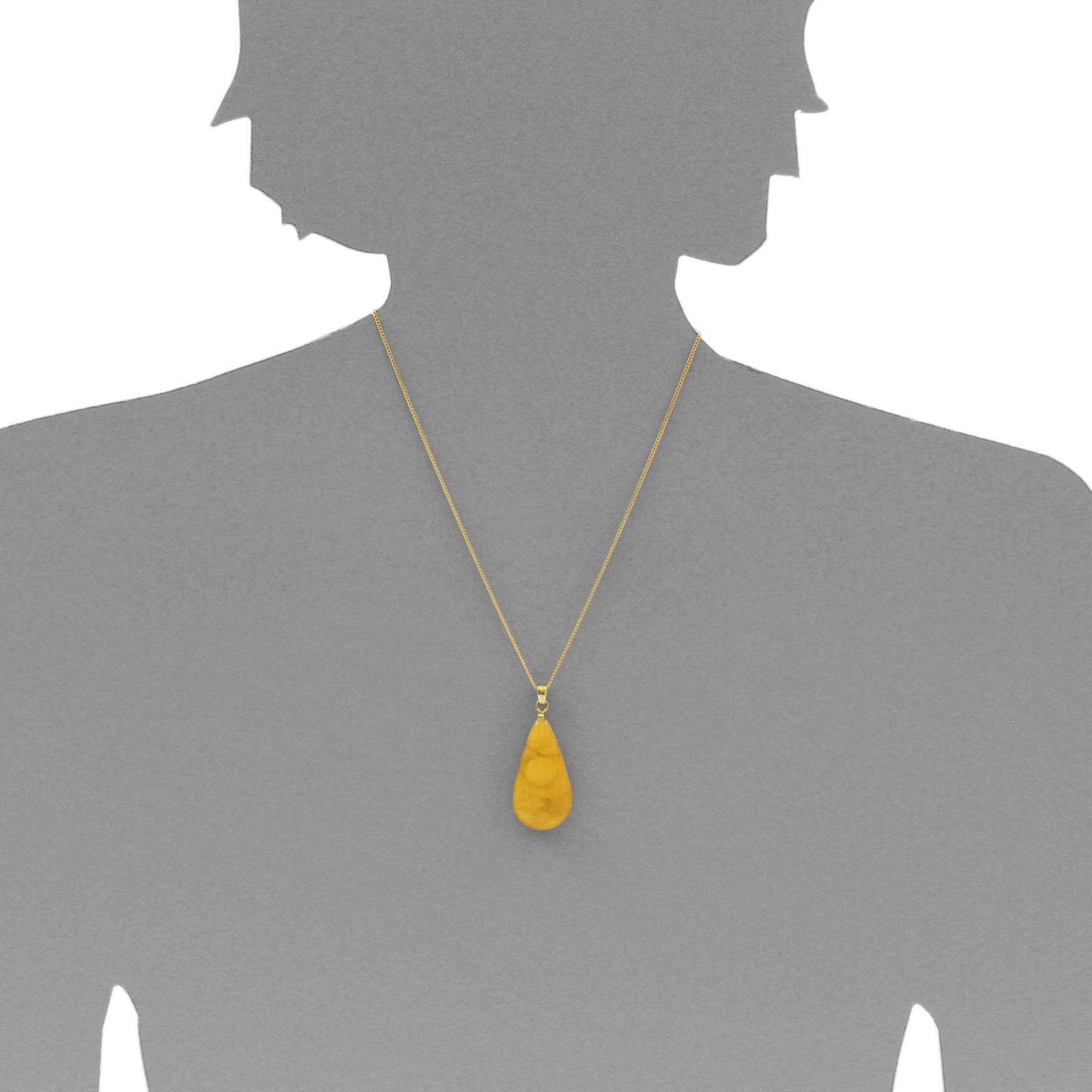 OSTSEE-SCHMUCK Kettenanhänger »- Tropfen ca. 34 mm lang - Gold 585/000 - Bernstein -,«