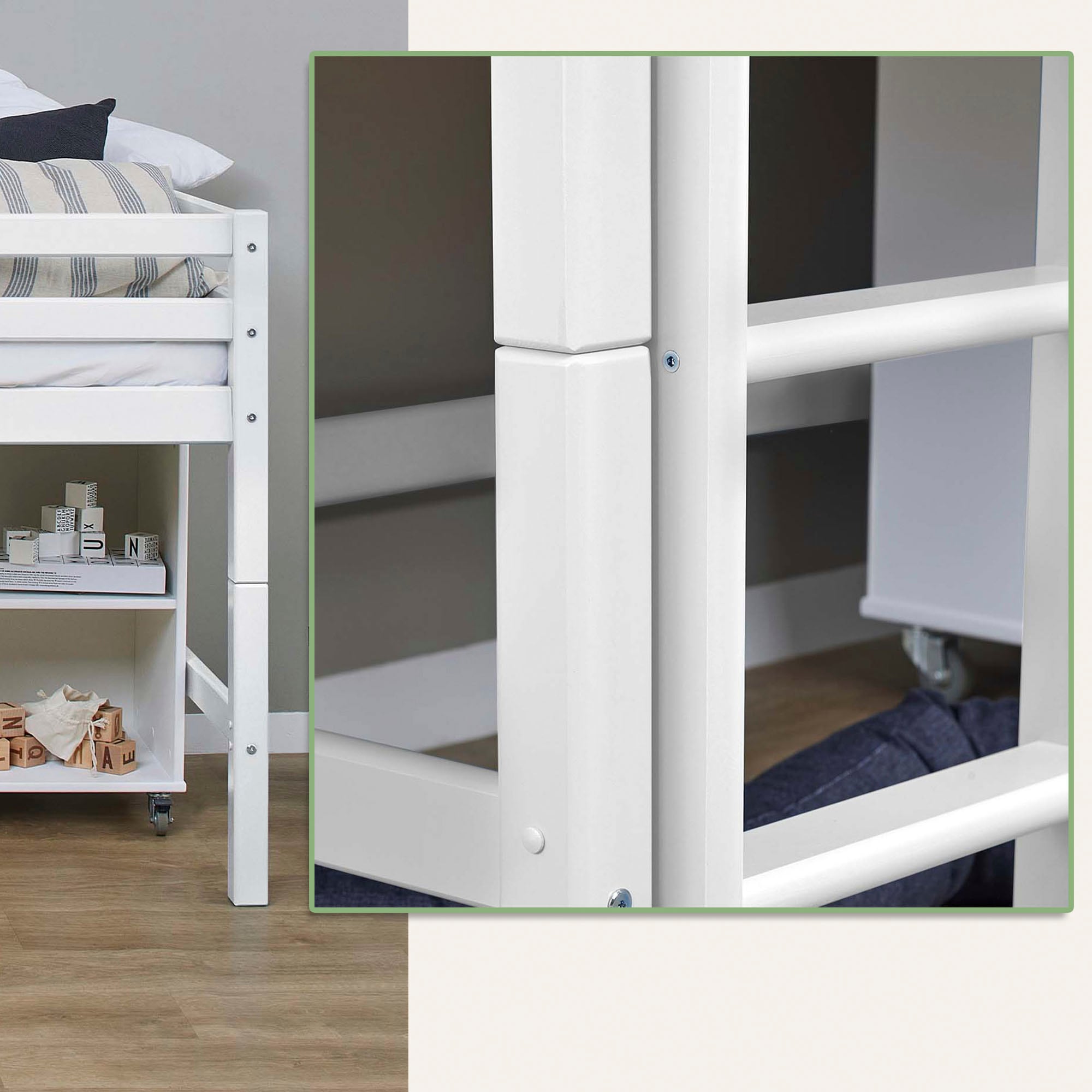 Hoppekids Hochbett »ECO Dream MY COLOR« Set, Bett,  90x200, umbaubar in Einzelbett, 4 Farben