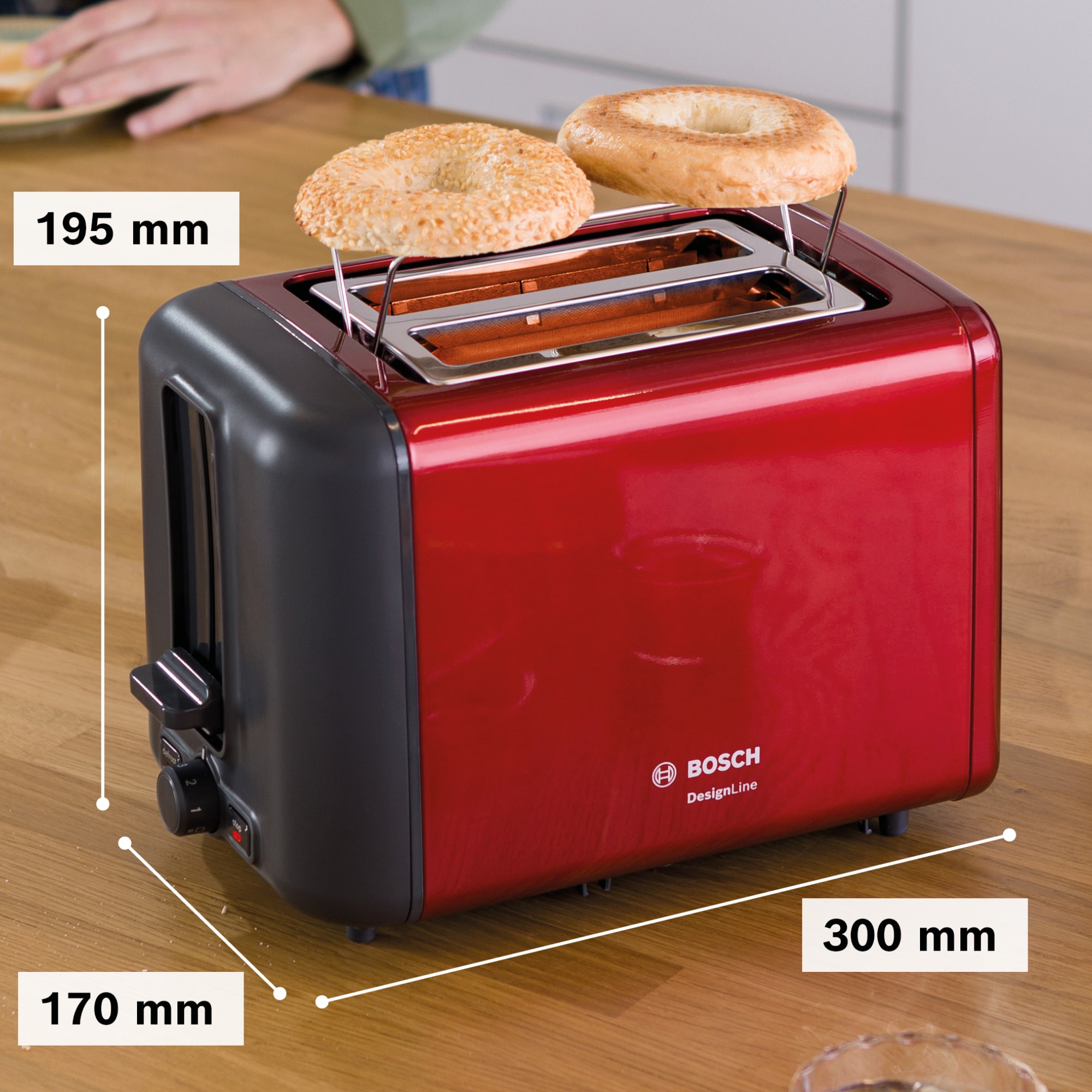 BOSCH Toaster »TAT3P424DE DesignLine« 2 kurze Schlitze 820 W