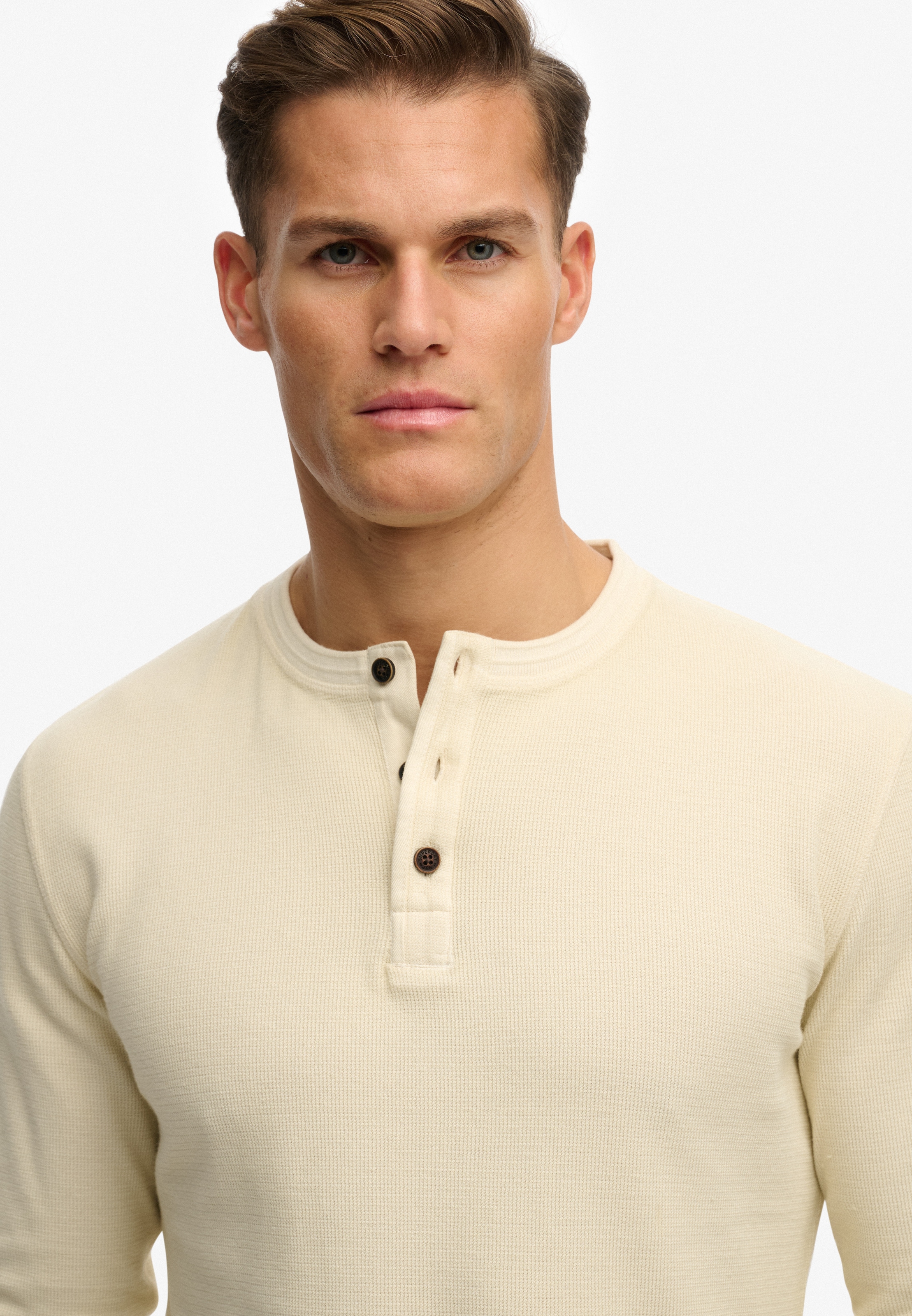 Superdry Langarmshirt »LW TEXTURED GRANDAD TOP«