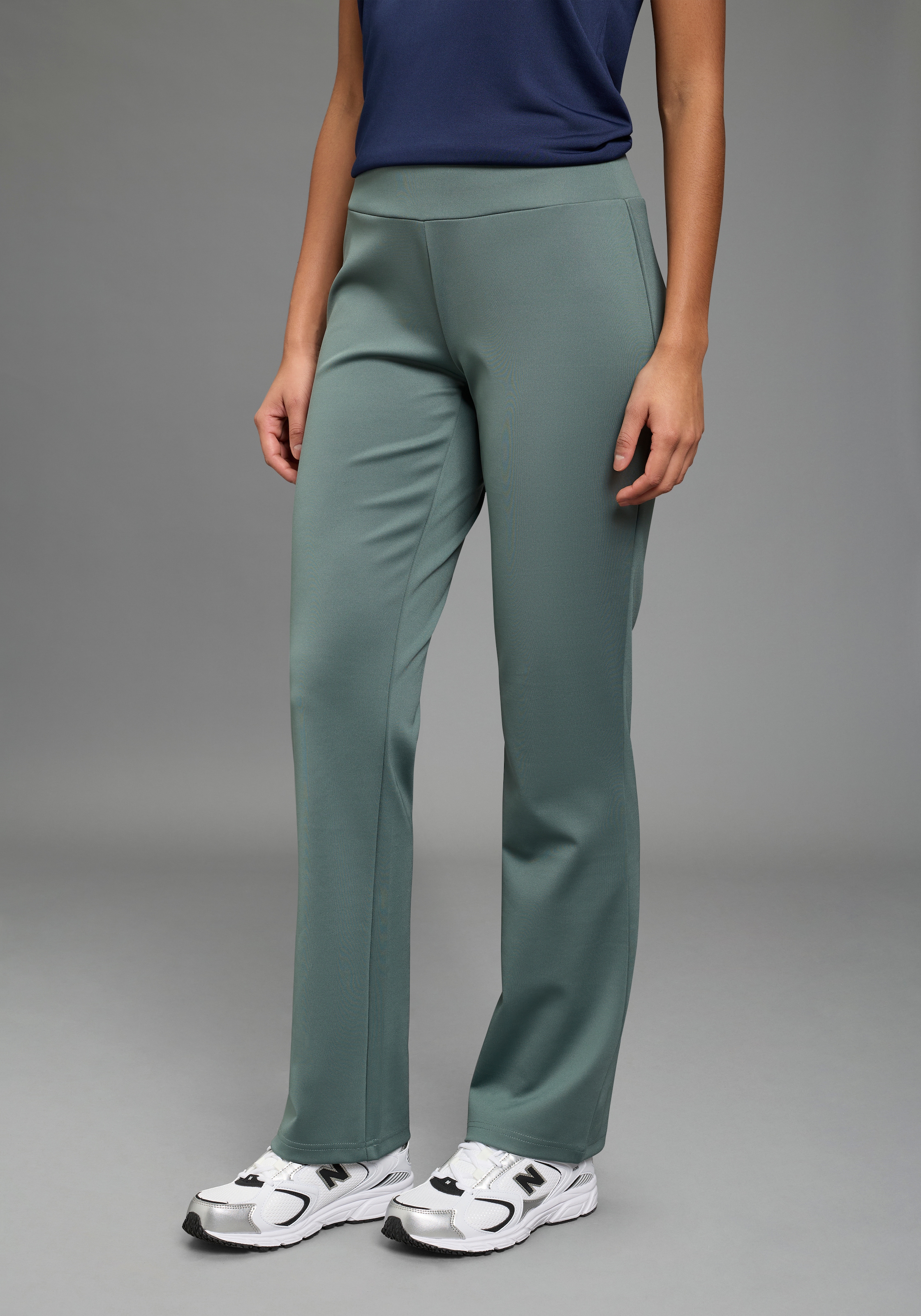 Laura Scott Jerseyhose »BOOTCUT«  aus Polyester und Elasthan, unifarbene Optik