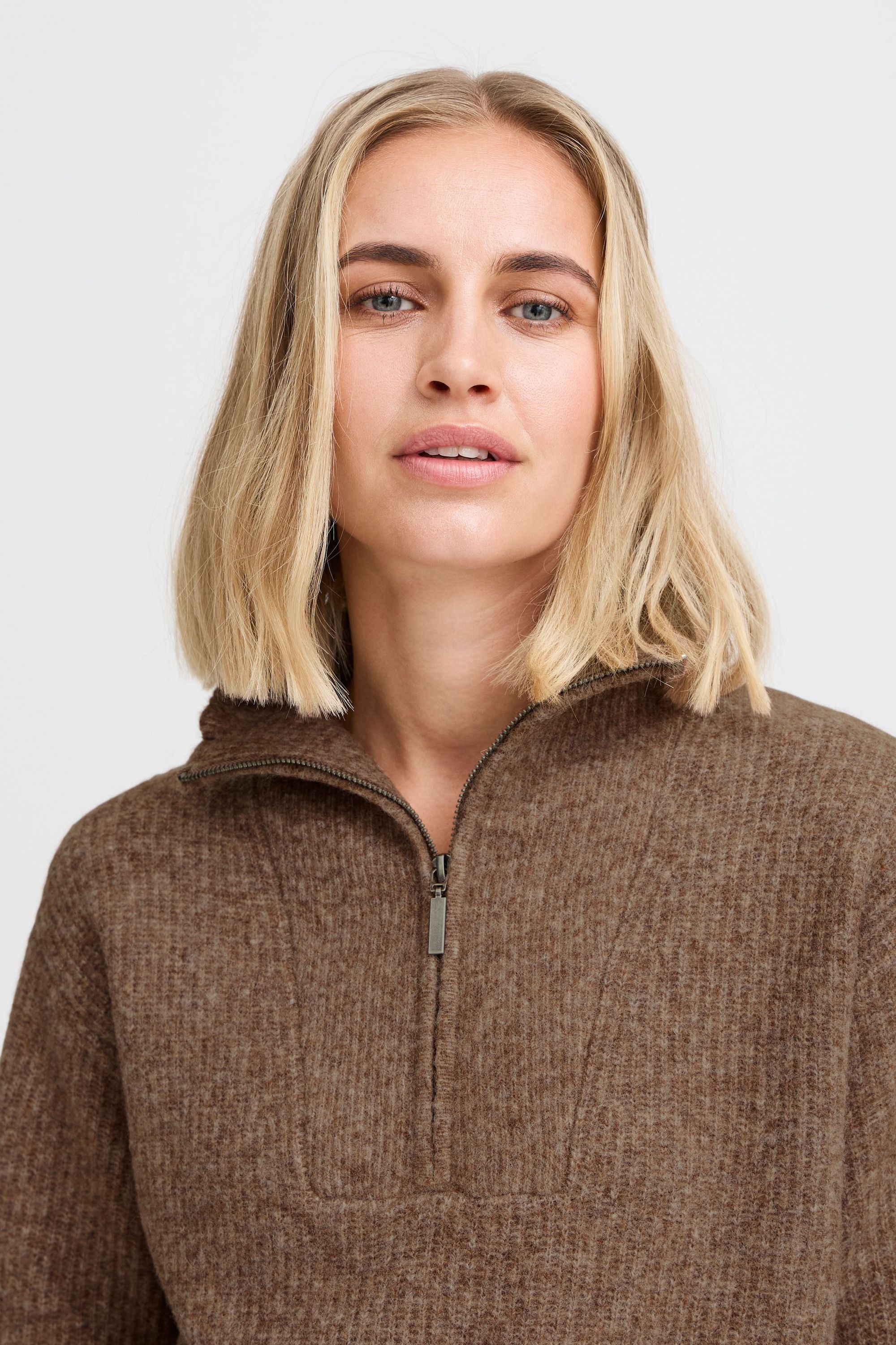 Pulz Jeans Strickfleece-Pullover »Strickpullover PZASTRA Zipper Roll Neck Pullover«