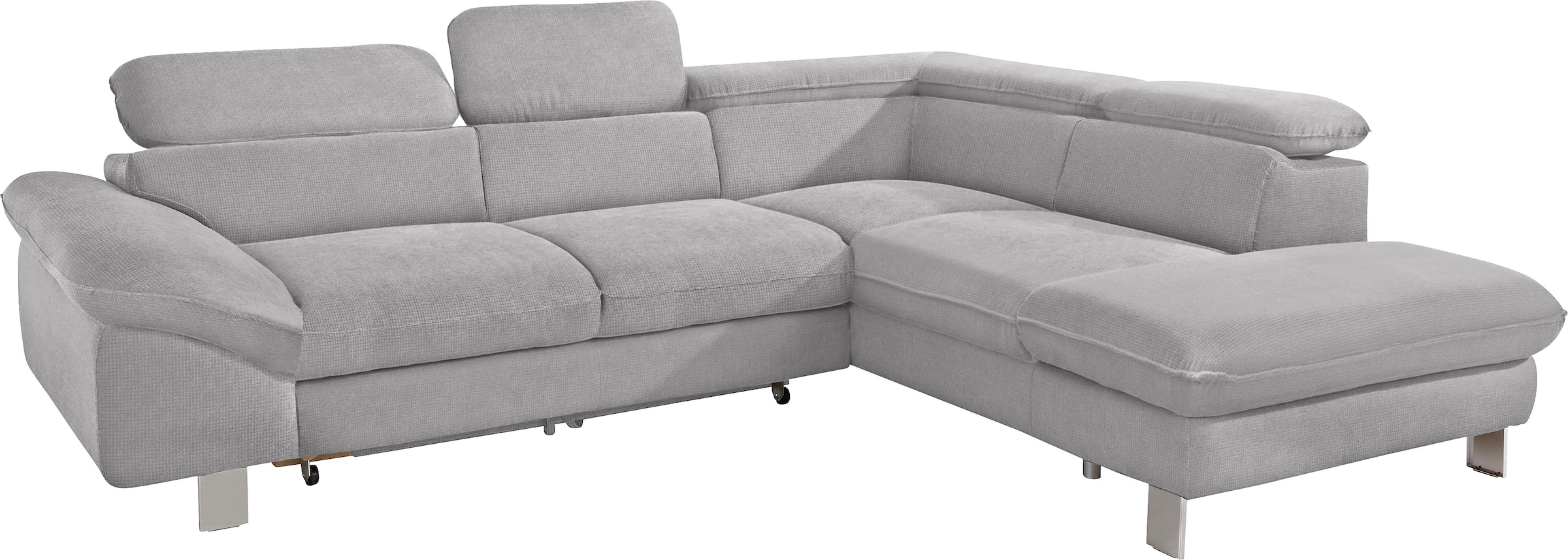 COTTA Polstergarnitur »Driver L-Form«, (Set, 2 tlg.), Set bestehend aus: Ecksofa mit Kopfteilverstellung & Hocker