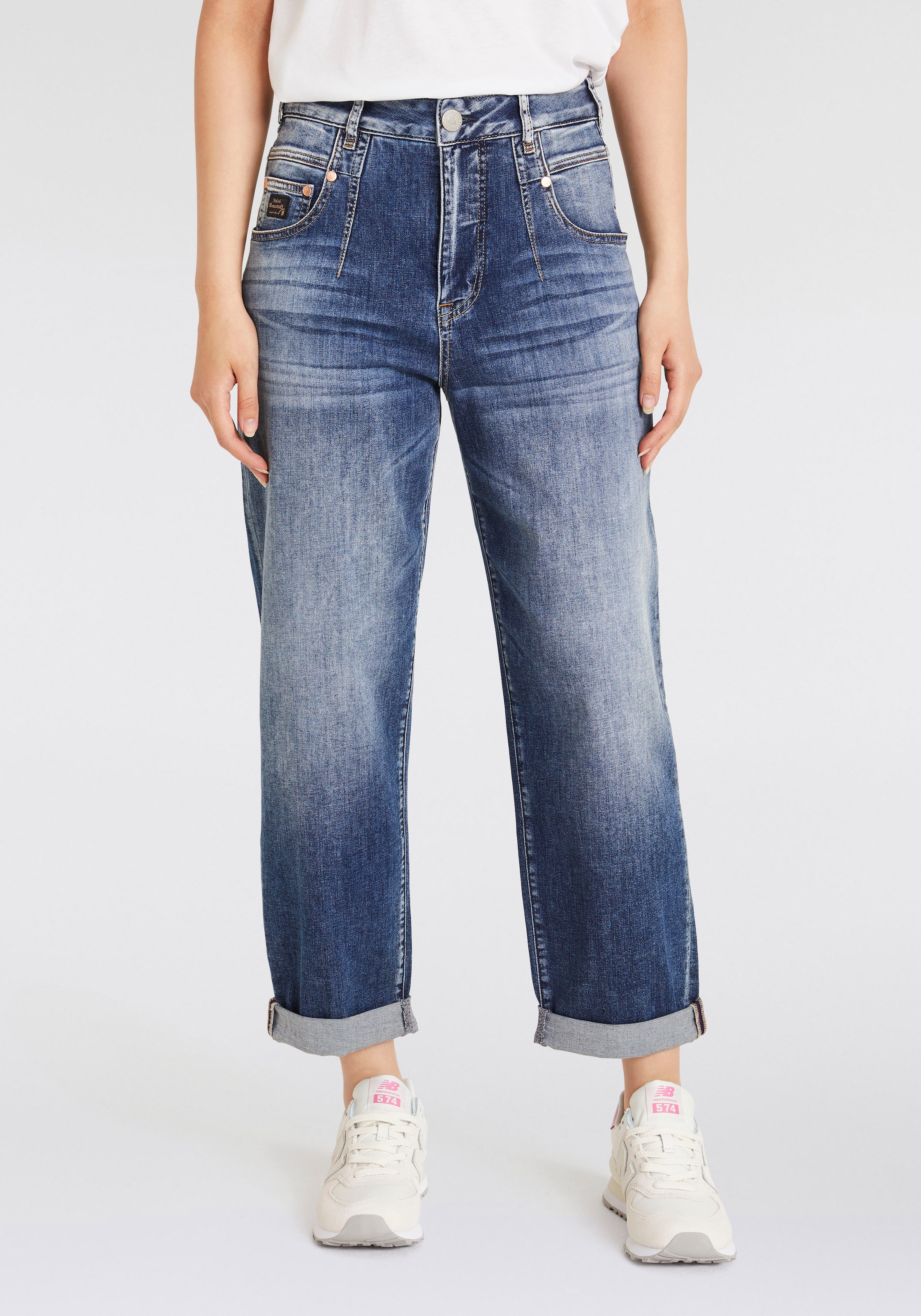 Herrlicher Straight-Jeans »Brooke Recycled Denim Light«, krempelbar