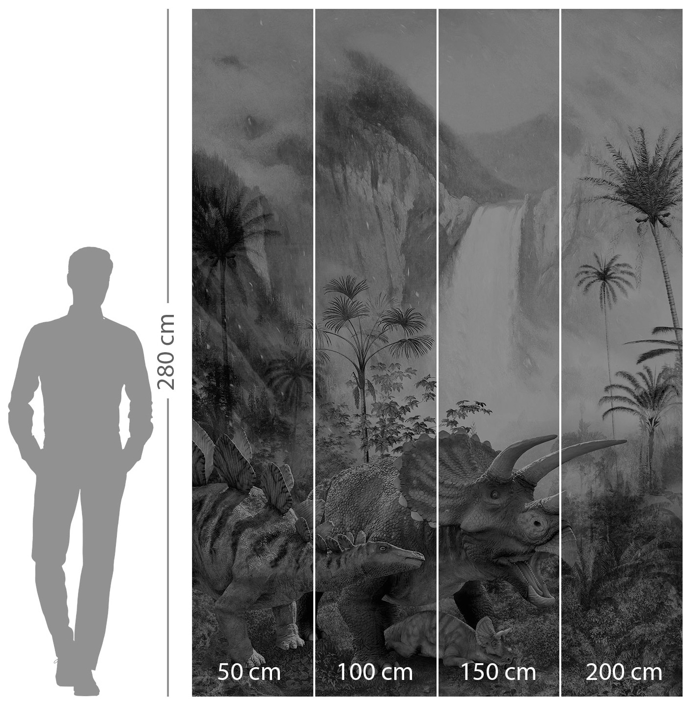 Komar Vliestapete »Digitaldruck Vlies - Jurassic Waterfall - Größe 200 x 280 cm«, bedruckt, Kinderzimmer