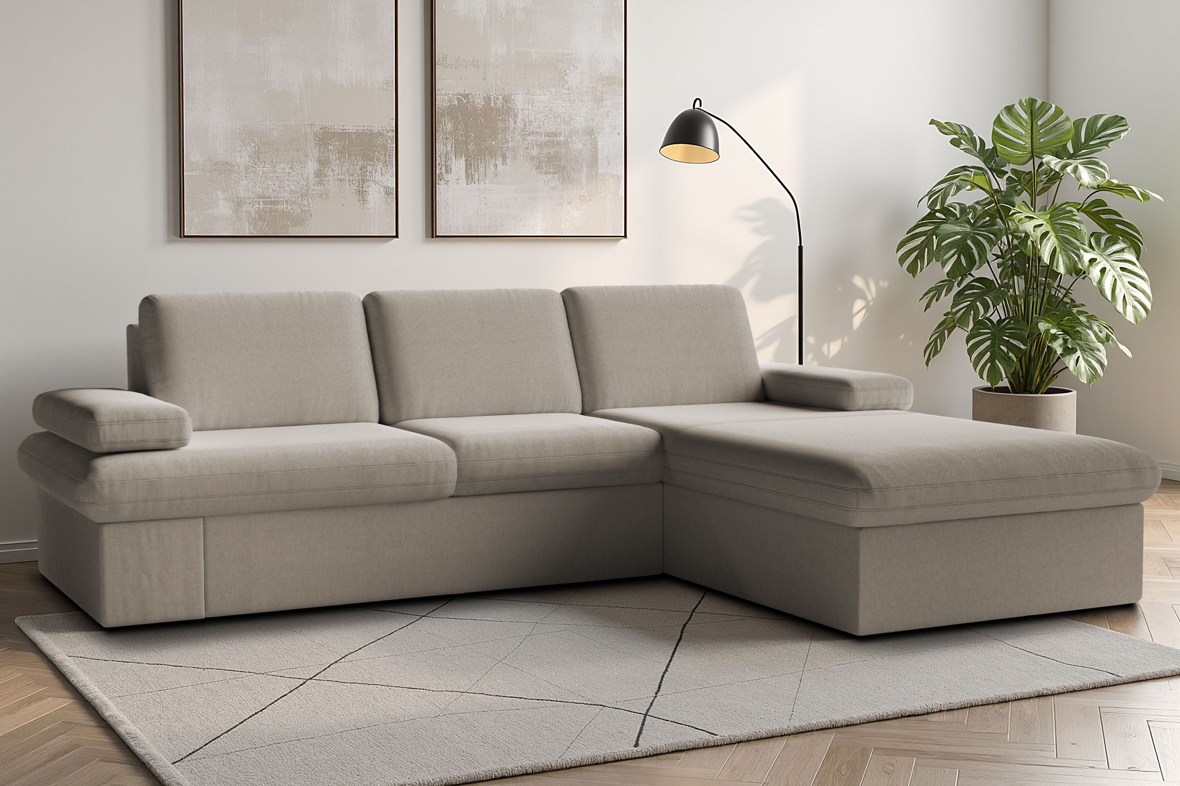 sit&more Ecksofa "Moreno L-Form, B: 247 cm" mit Armteilverstellung, optional Schlaffunktion