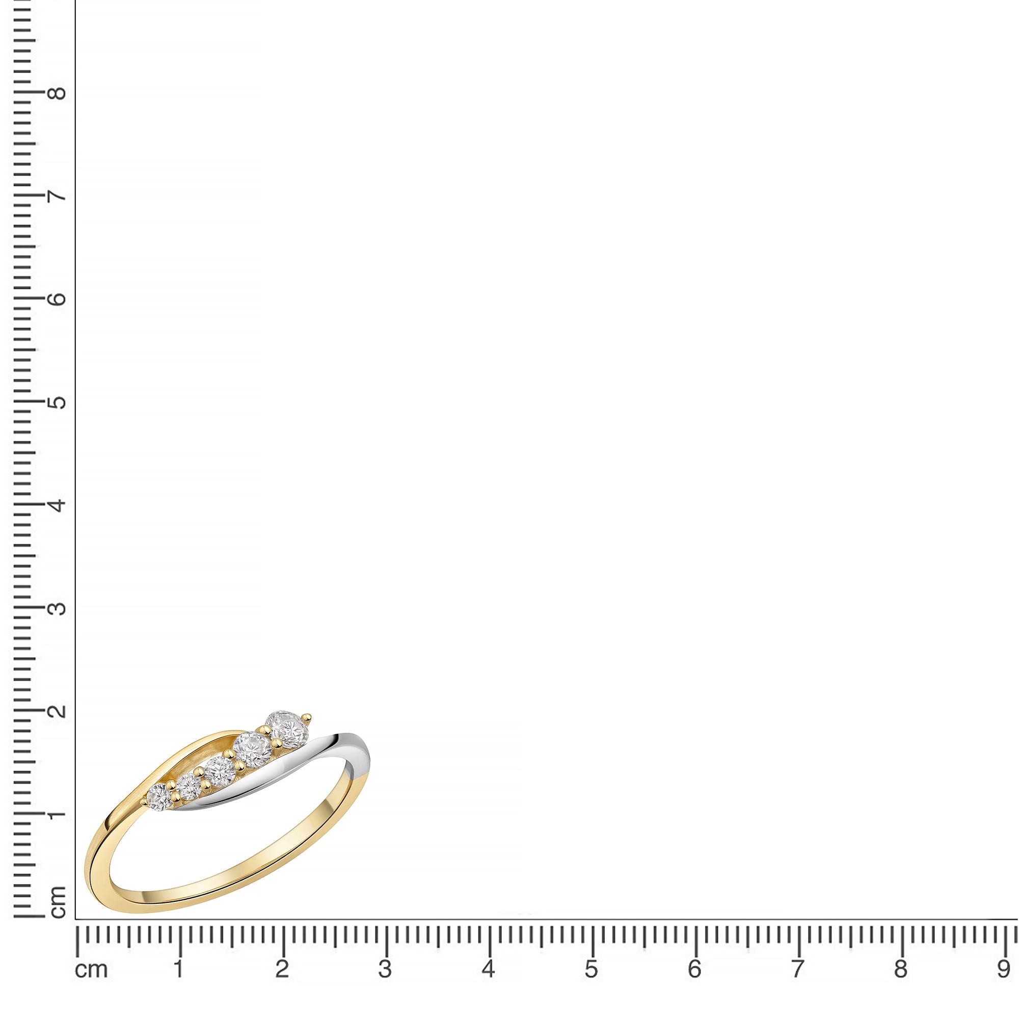 Firetti Fingerring »Schmuck Geschenk Gold 333 Damenring Ring bicolor« mit Zirkonia (synth.)