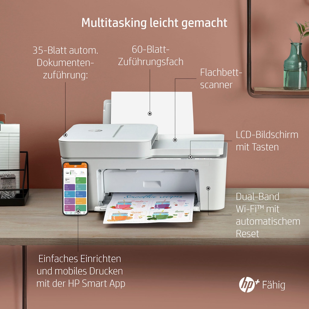 HP Multifunktionsdrucker »DeskJet 4120e All in one Drucker«, HP+ Instant Ink kompatibel