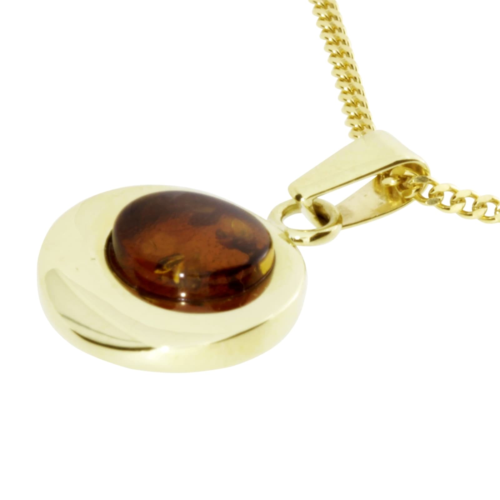 OSTSEE-SCHMUCK Kette und Anhänger Set »- Alina 12 mm - Gold 333/000 - Bernstein«