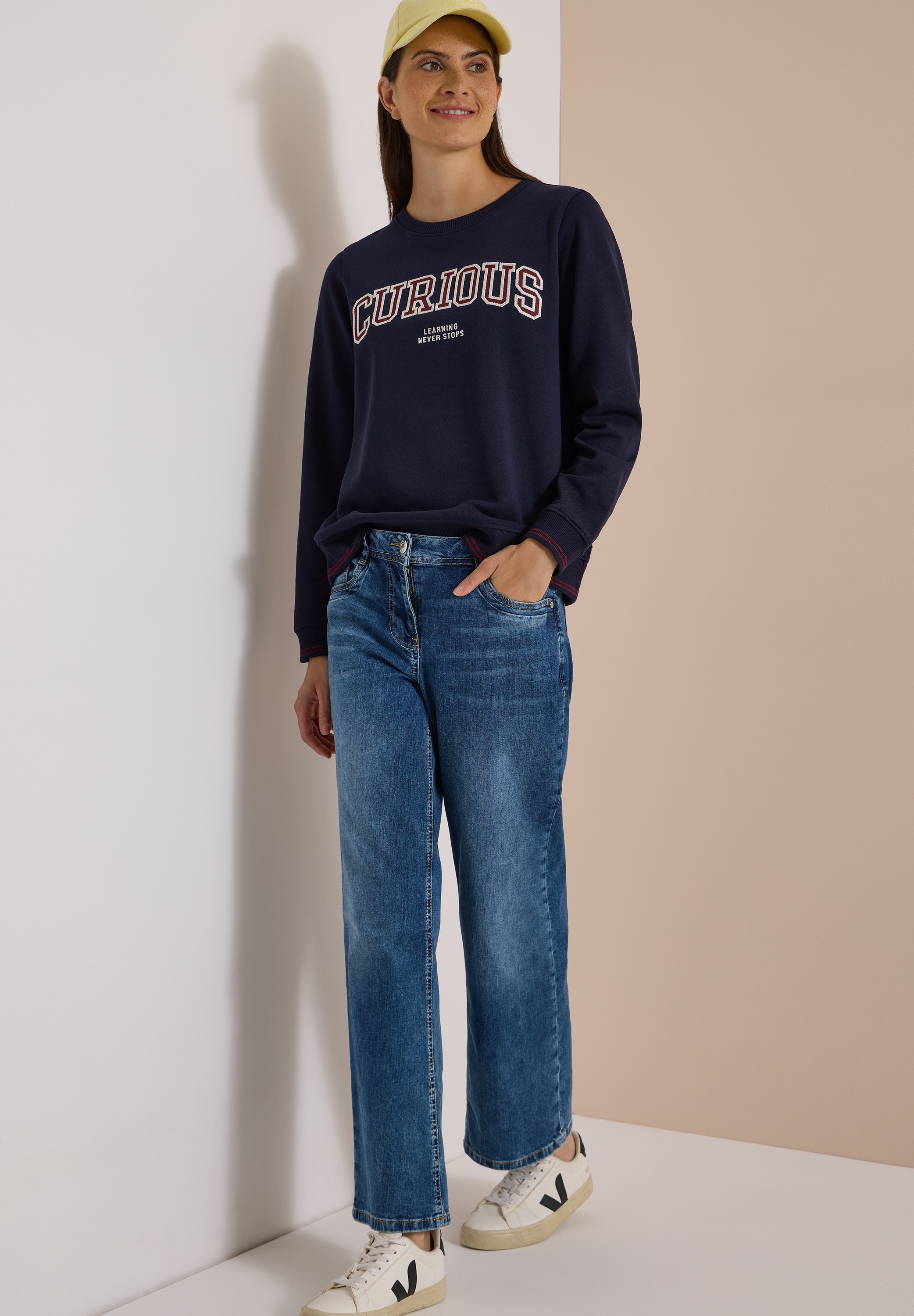 Cecil Sweater , mit Rundhals und Stickerei
