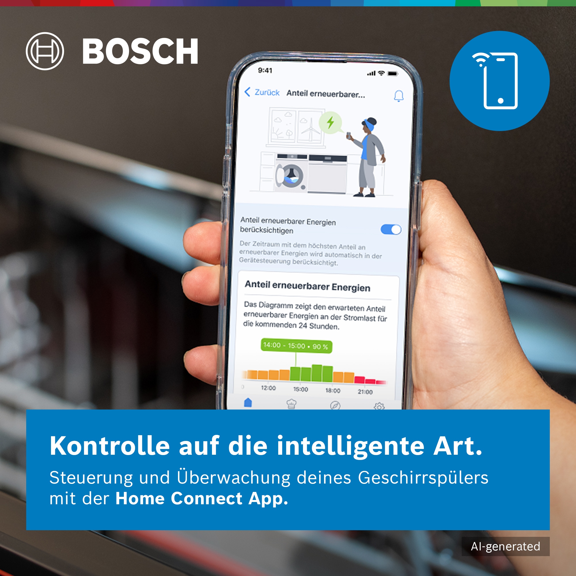 BOSCH Unterbaugeschirrspüler Serie 2 »SMU2HVS06E« 14 Maßgedecke Smarter Smart Start & flexibler, höhenverstellbarer Rackmatic-Korb