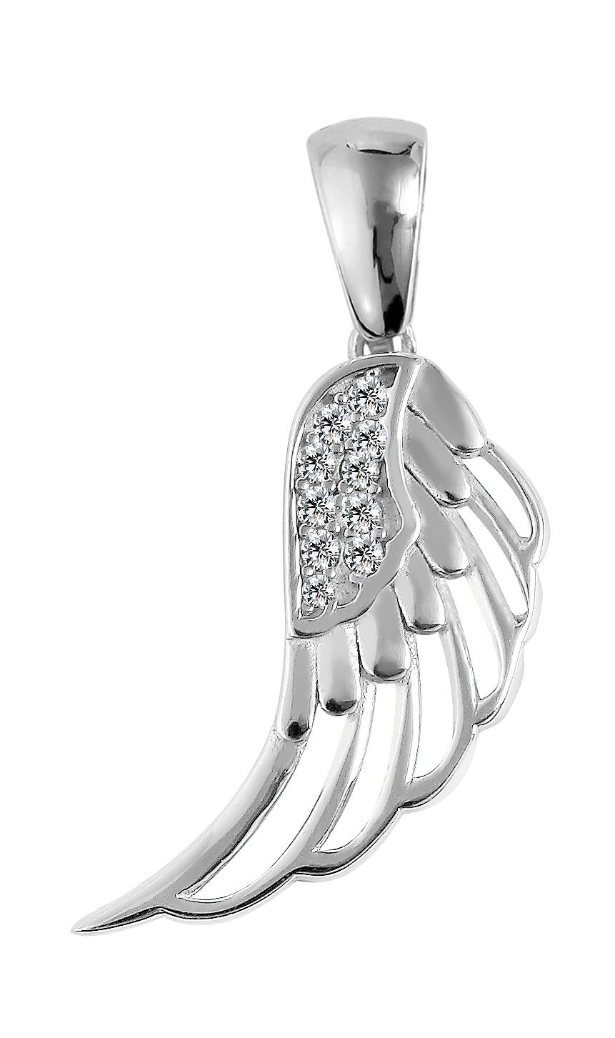 Adelia´s Kettenanhänger »Damen Anhänger ¿ Flügel Anhänger aus 925 Silber mit Zirkonia«