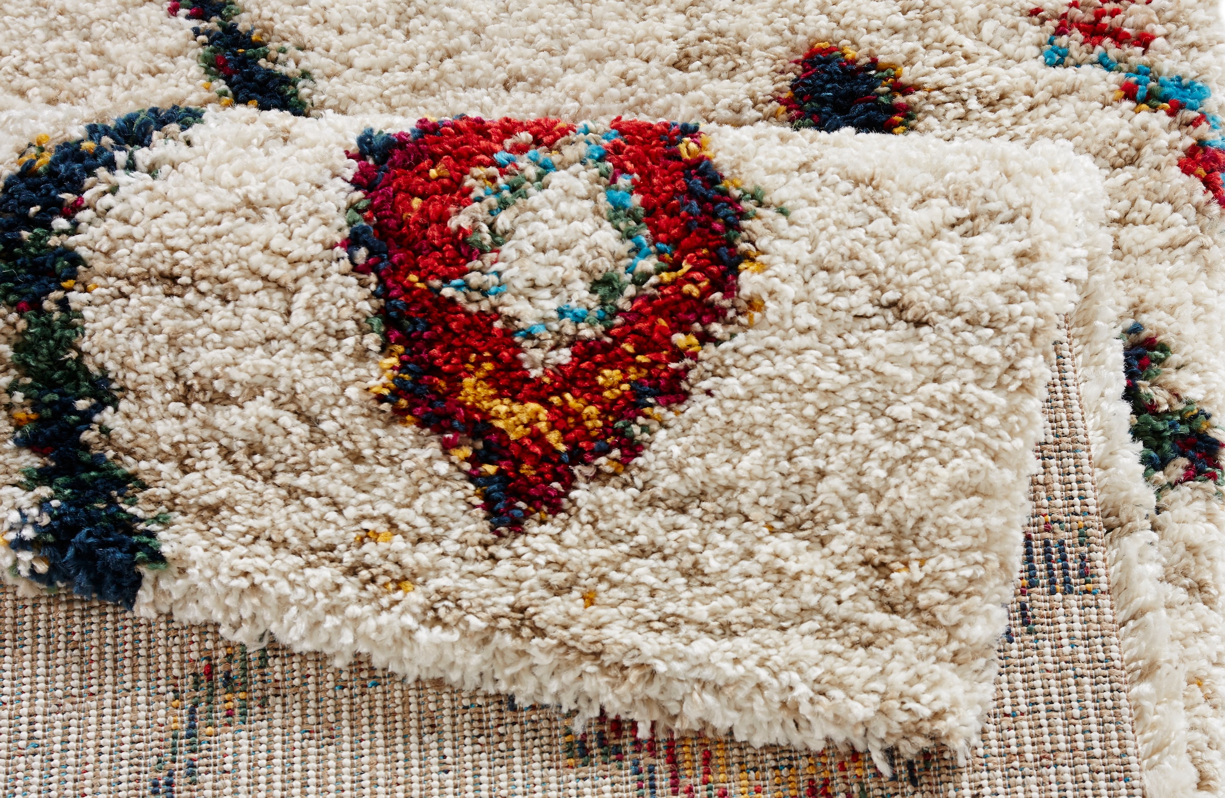 HANSE Home Hochflor-Teppich »Geometric«, rechteckig, 30 mm Höhe, Shaggy, Flokati, Boho Design, Weich, Flauschig, Geometrisches Muster