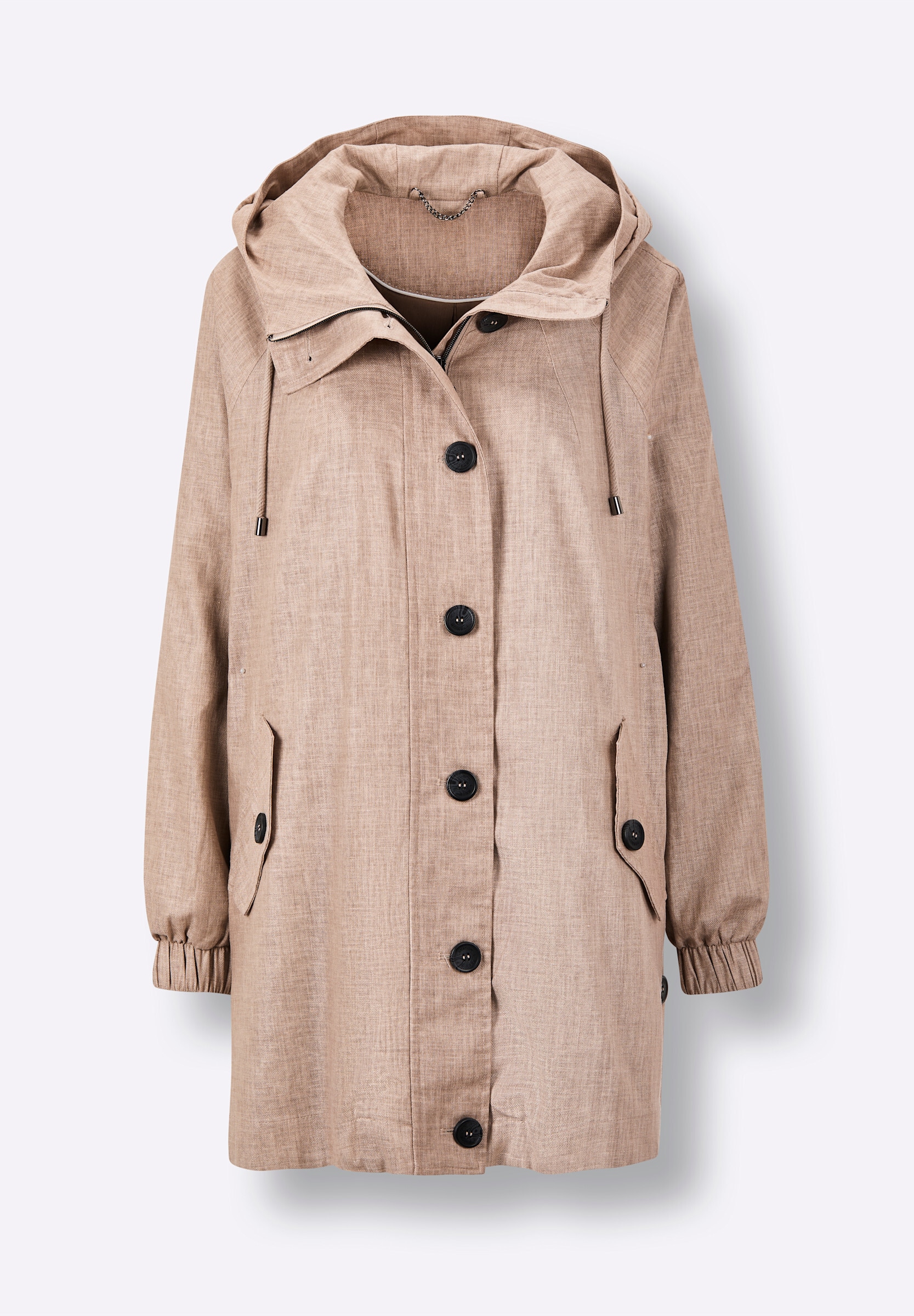 creation L Langjacke »Leinen-Viskose-Parka Parka mit 30% Leinen« mit Kapuze