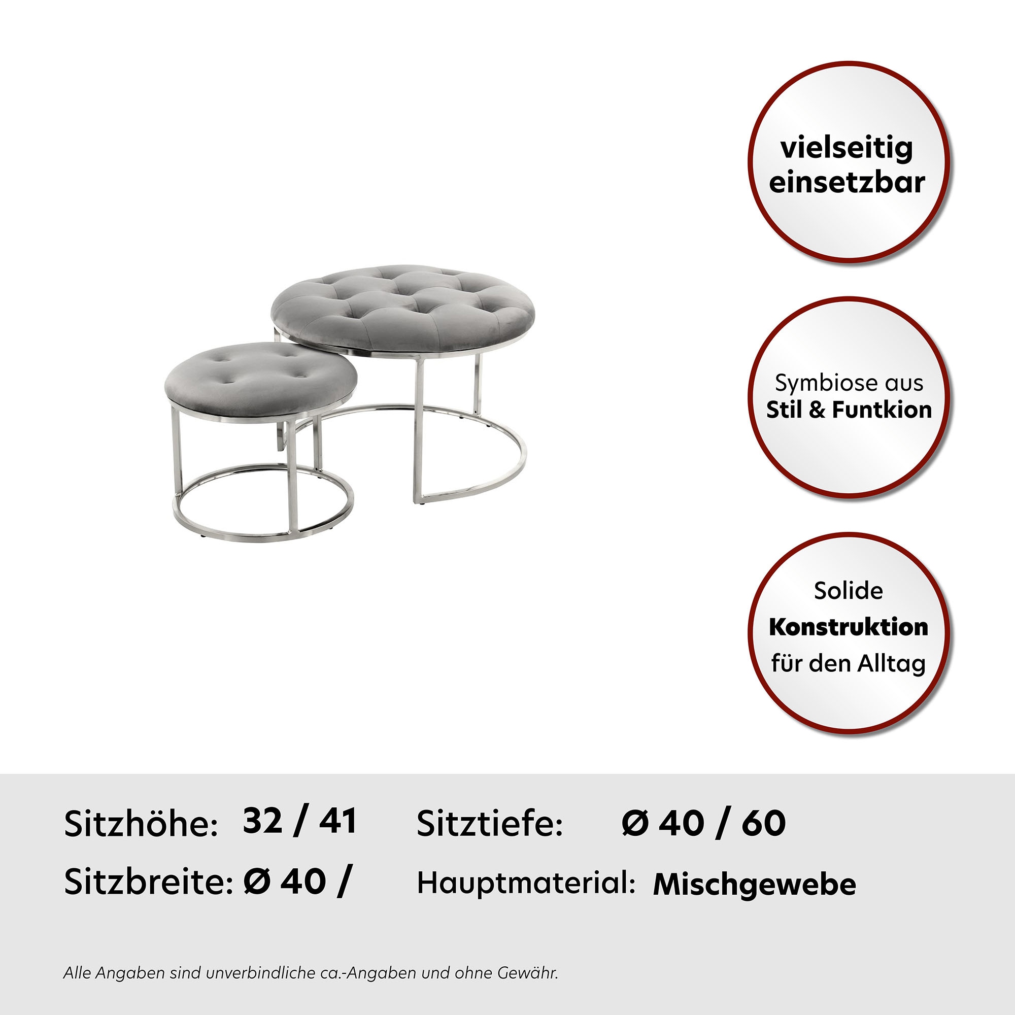 Kayoom Polsterhocker Becky 825 2er-Set«, vielseitig verwendbar