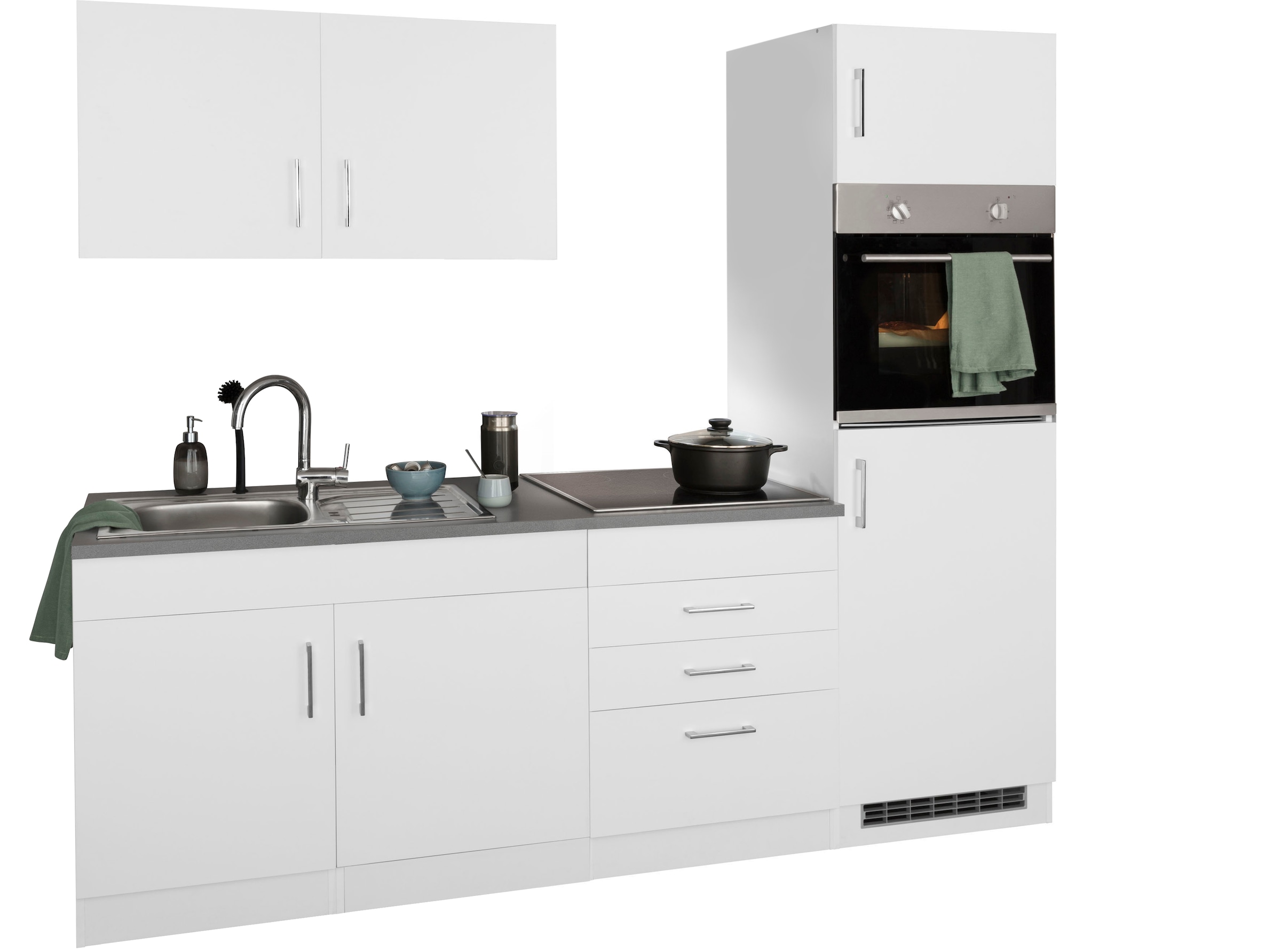 KOCHSTATION Küchenzeile »KS-Paris«, ohne E-Geräte, Breite 220 cm