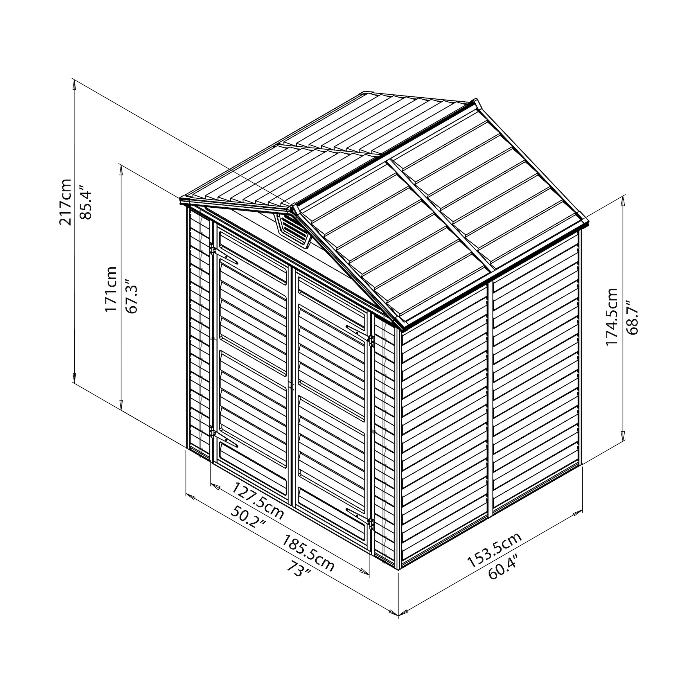 Palram - Canopia Gerätehaus »Skylight 6x5«, Kunststoff