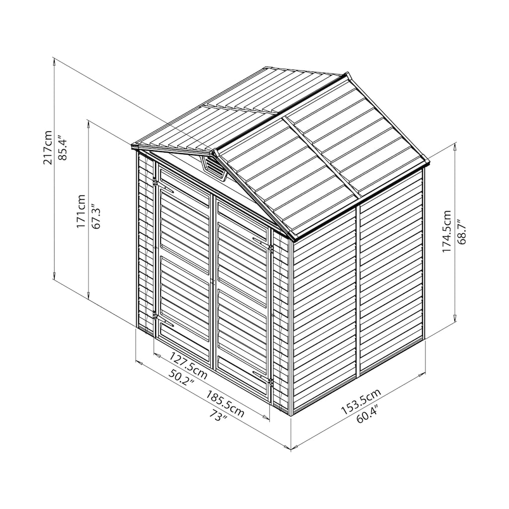 Palram - Canopia Gerätehaus »Skylight 6x5«