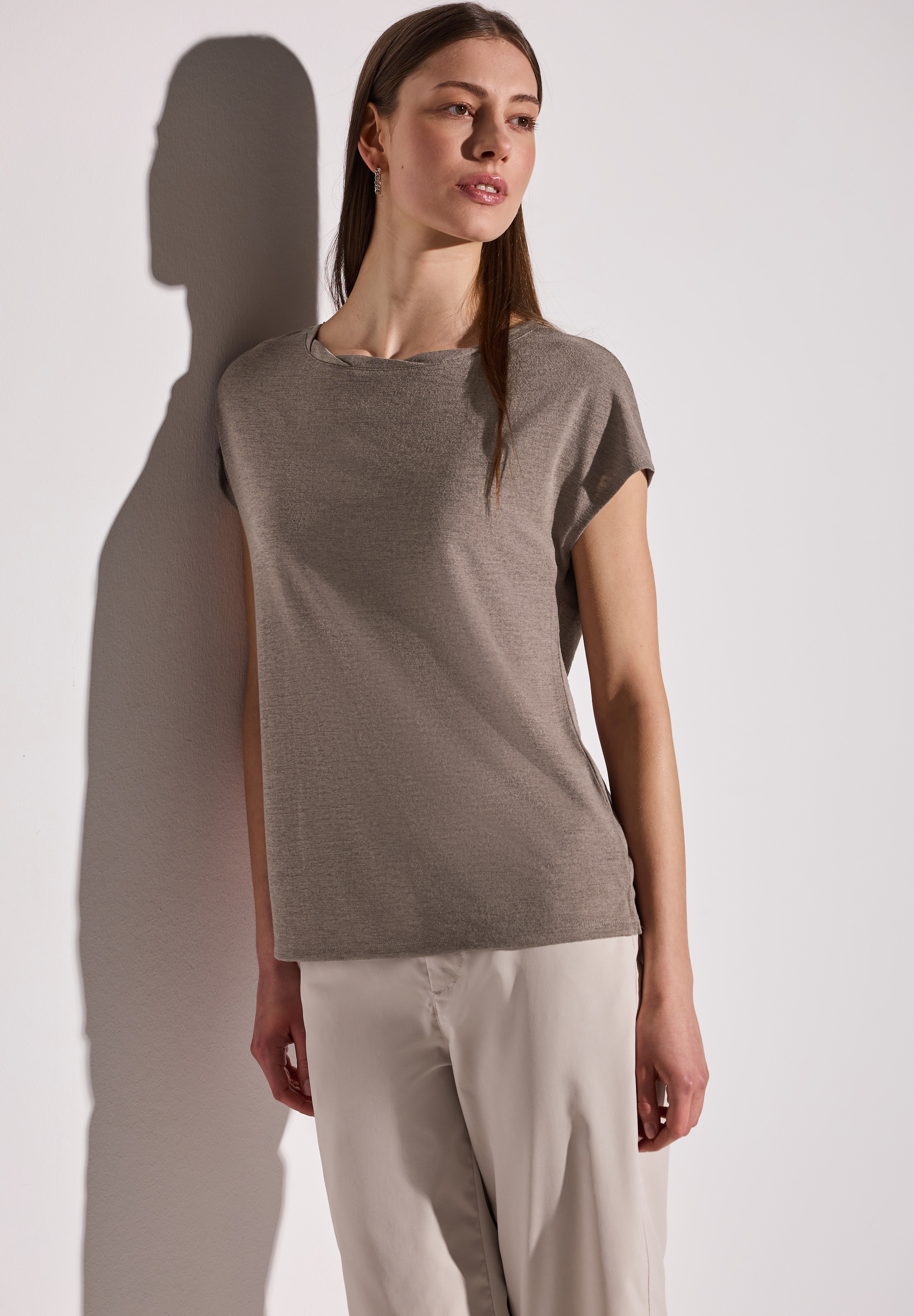 STREET ONE Shirttop, im Leinen-Look