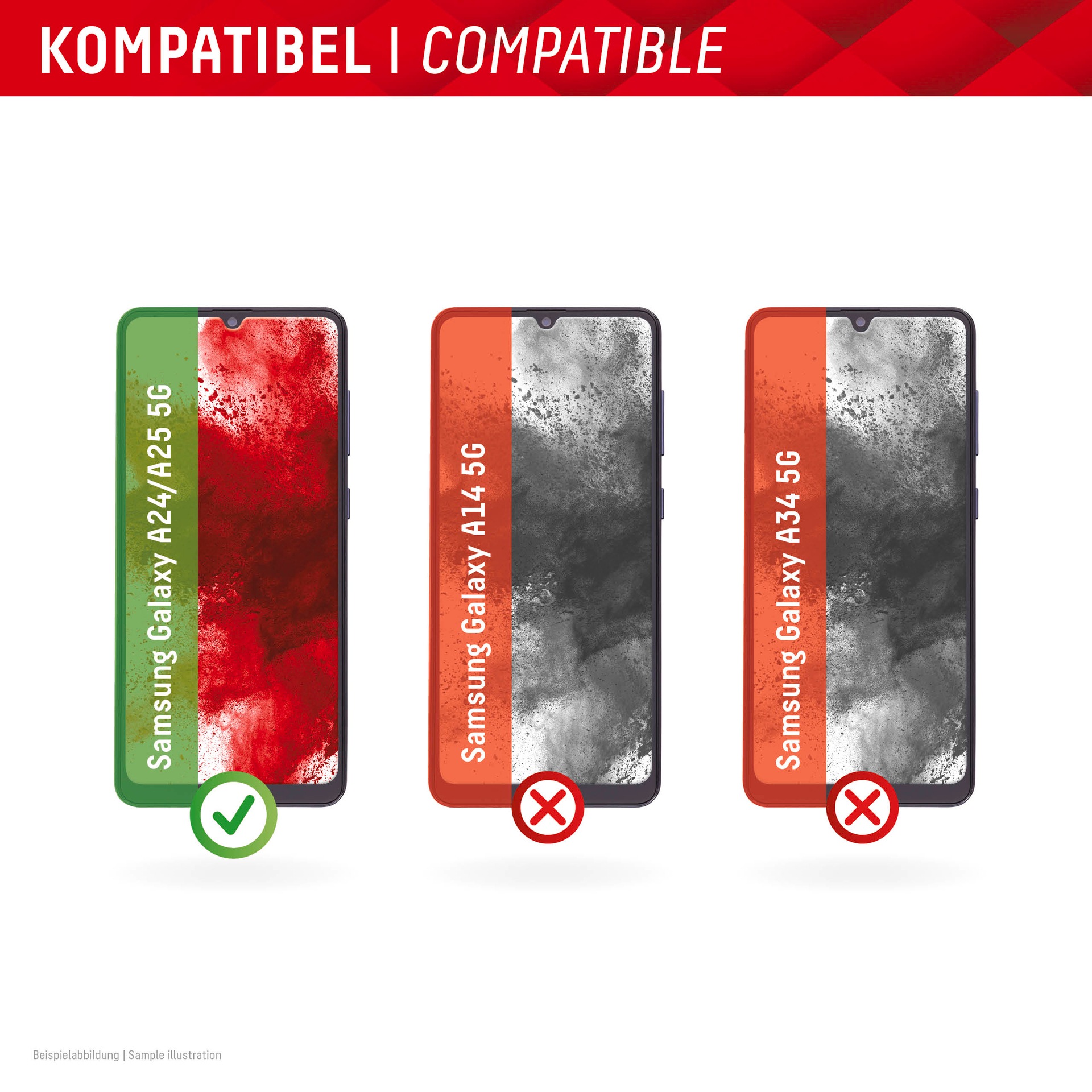 Displex Displayschutzglas »Smart Glass«, für Samsung Galaxy A24/A25, Displayschutzfolie, Schutzfolie, Bildschirmschutz, kratz- & stoßfest