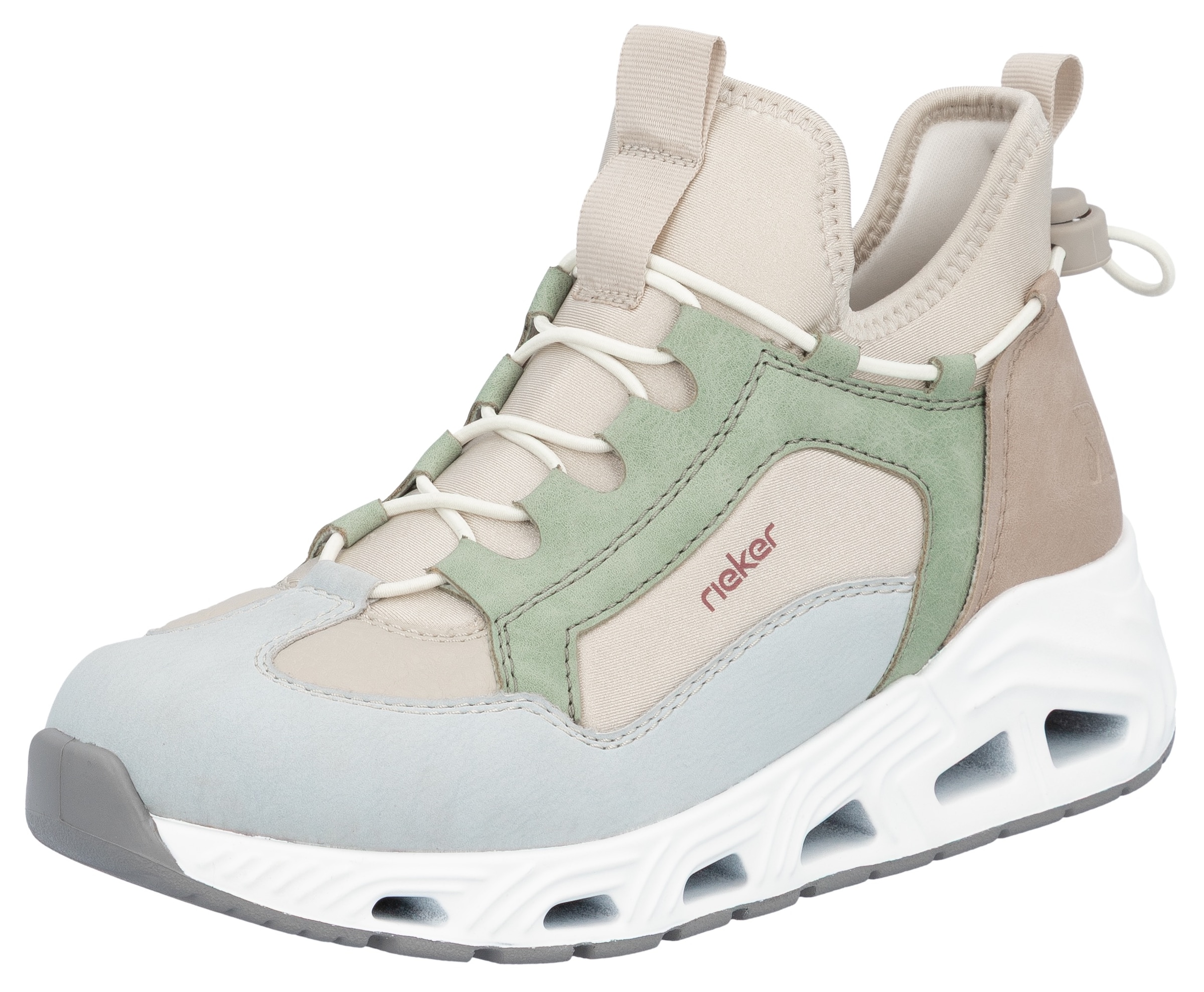RIEKER Sport Slip-On Sneaker  High Top Sneaker, Schlupfschuh mit Schnellverschluss hinten