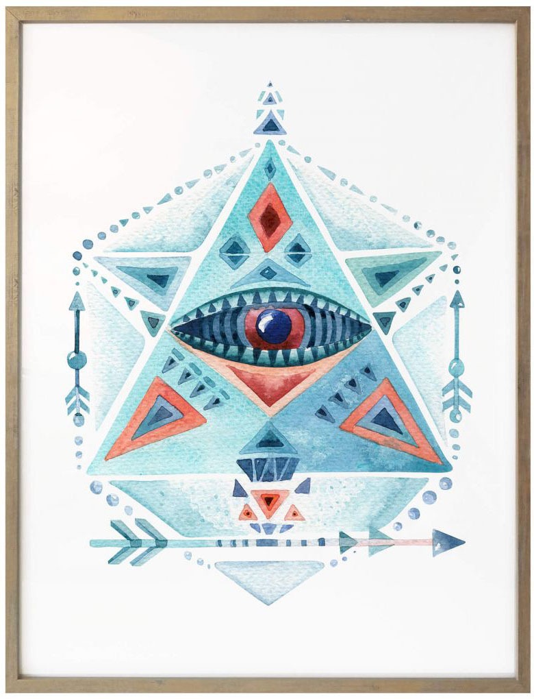 Wall-Art Poster »Boho Deko Blaues Grafik, (1 Wandposter Wandbild, Poster, bei Bild, Prisma online St.), kaufen OTTO Dreieck«