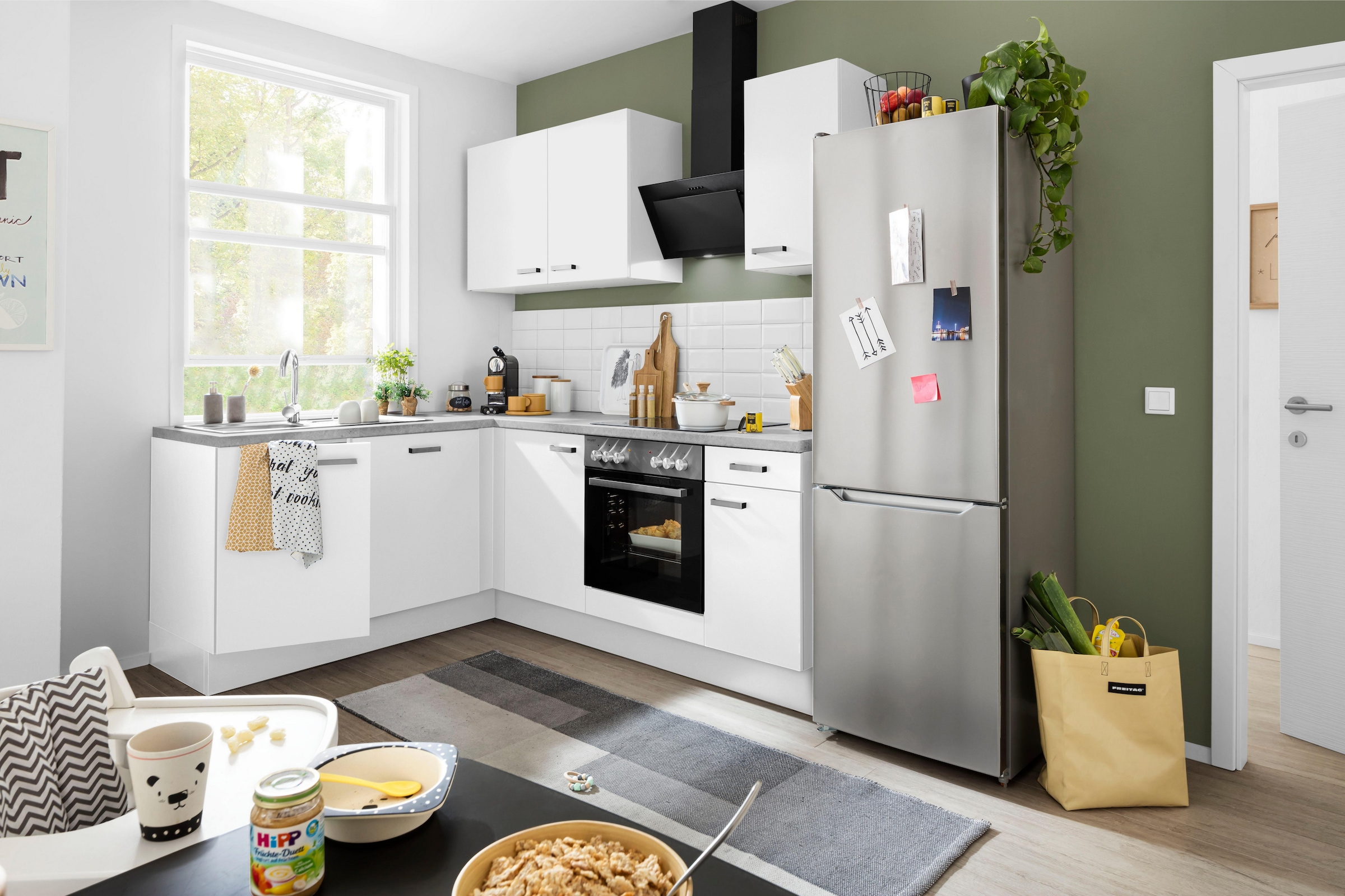 OPTIFIT Winkelküche »Parma«, mit E-Geräten, Stellbreite 215x175 cm