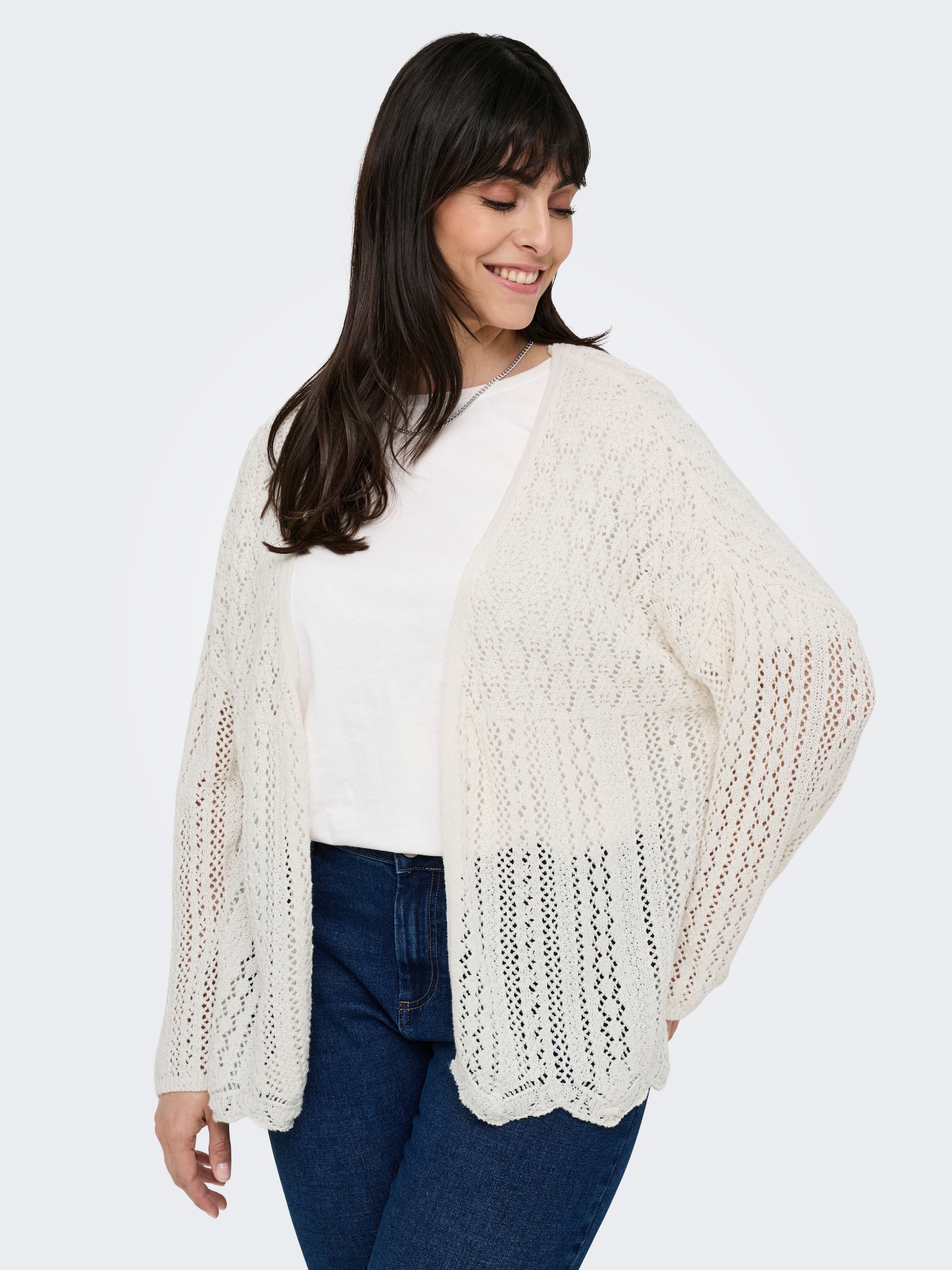 ONLY CARMAKOMA Strickjacke »CARNOLA 7/8 LIFE OPEN CARDIGAN KNT NOOS«