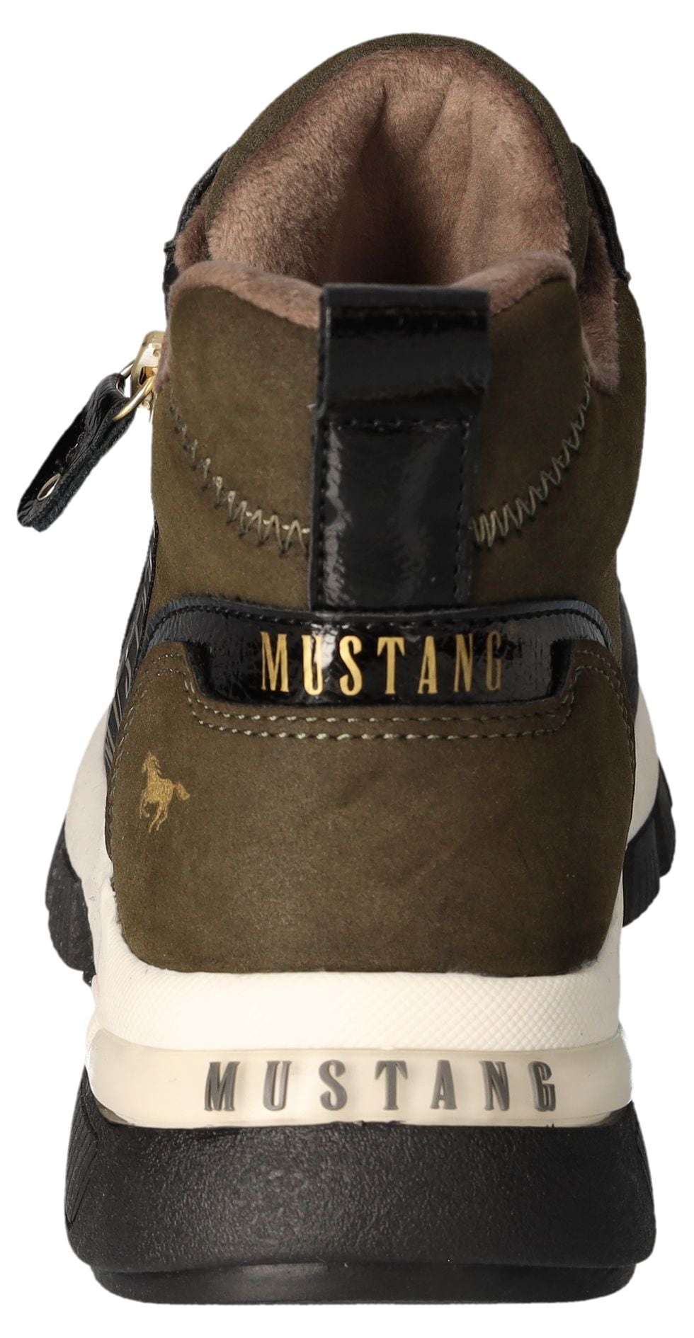 Mustang Shoes Schnürboots, High Top Sneaker, Stiefelette mit zusätzlichem Reißverschluss