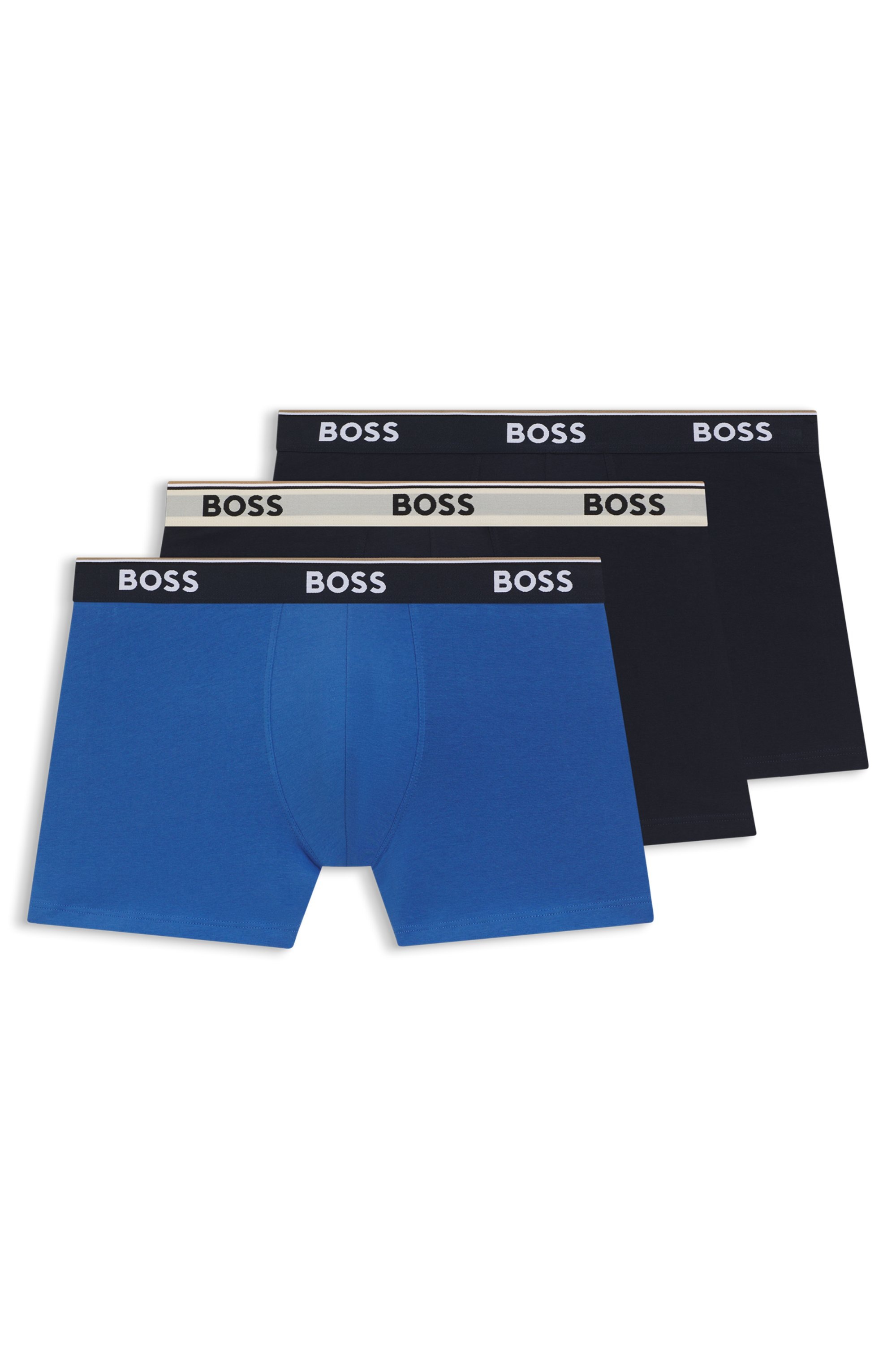 BOSS Boxershorts Packung, 3 Stk. aus bequemer Stretch-Baumwolle, körpernah, mittlere Bundhöhe