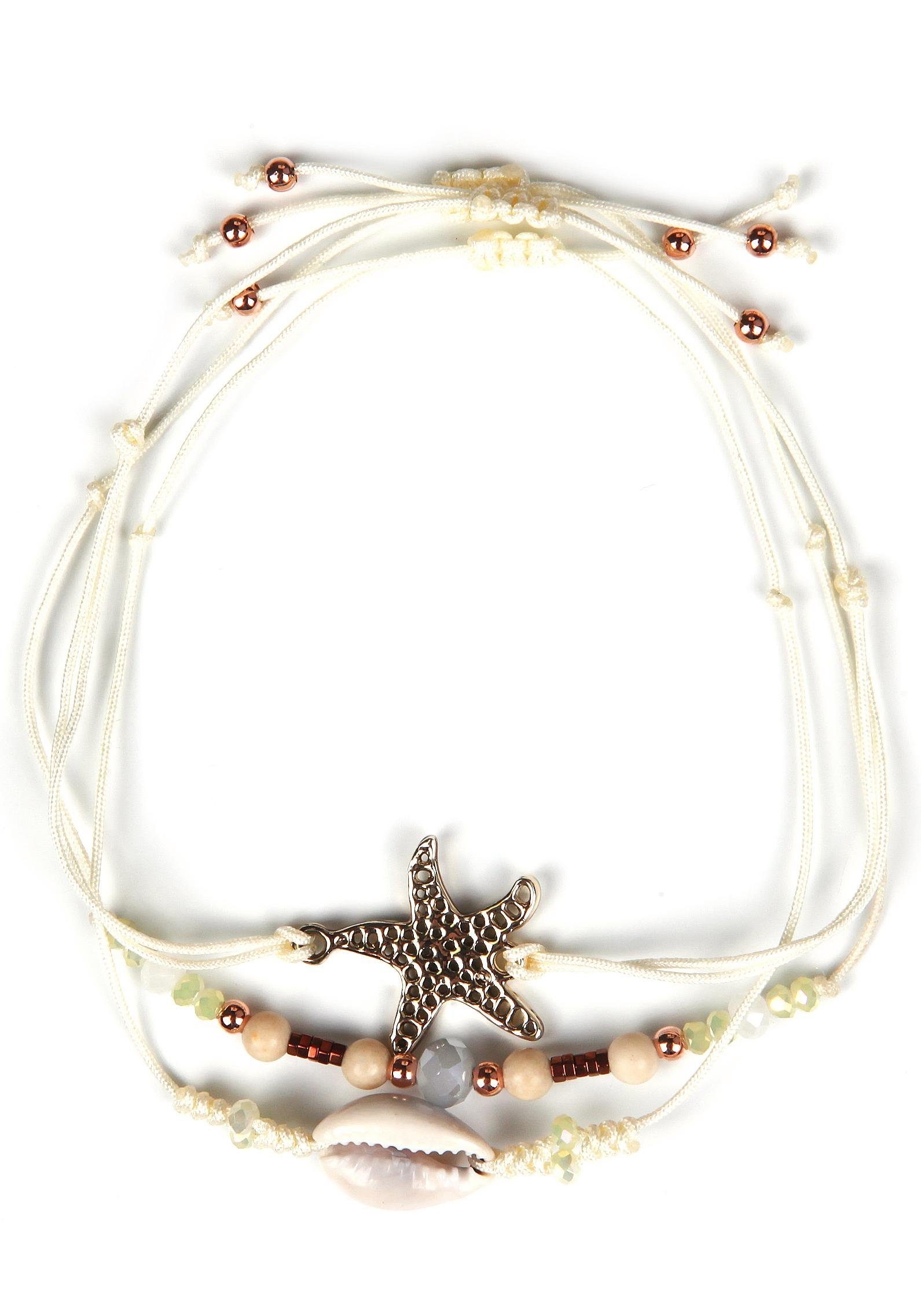 J.Jayz Armband Set »mit Muschel und Seestern«, (Set, 3 tlg.), mit Glassteinen