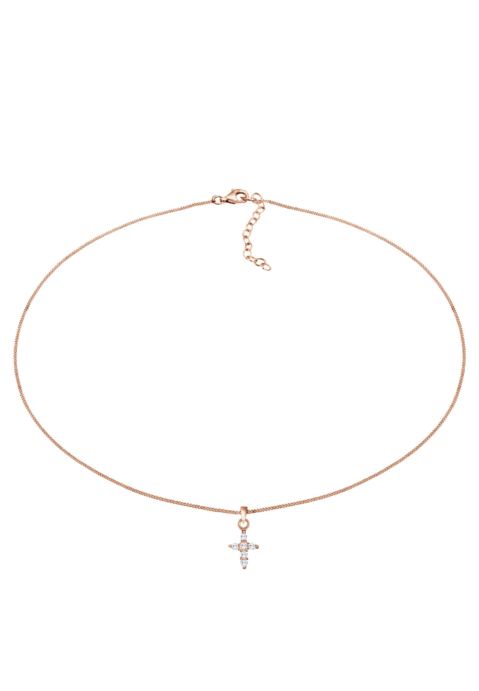 Elli Choker »Halskette Choker Kreuz Religion Zirkonia 925 Silber«