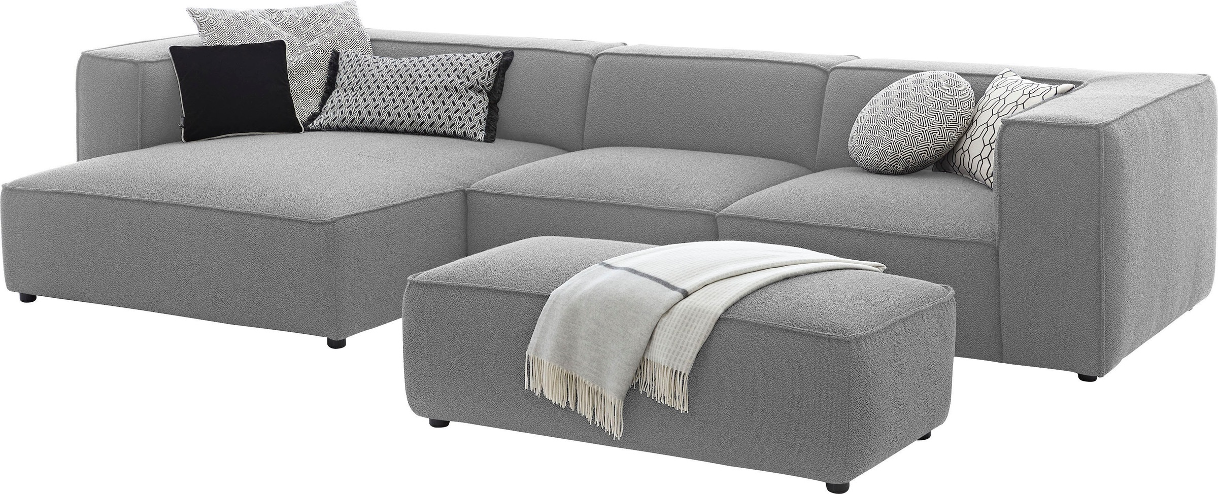 W.SCHILLIG Ecksofa »around-the-block« mit eleganter Biese, mit Federkern, Breite 341 cm