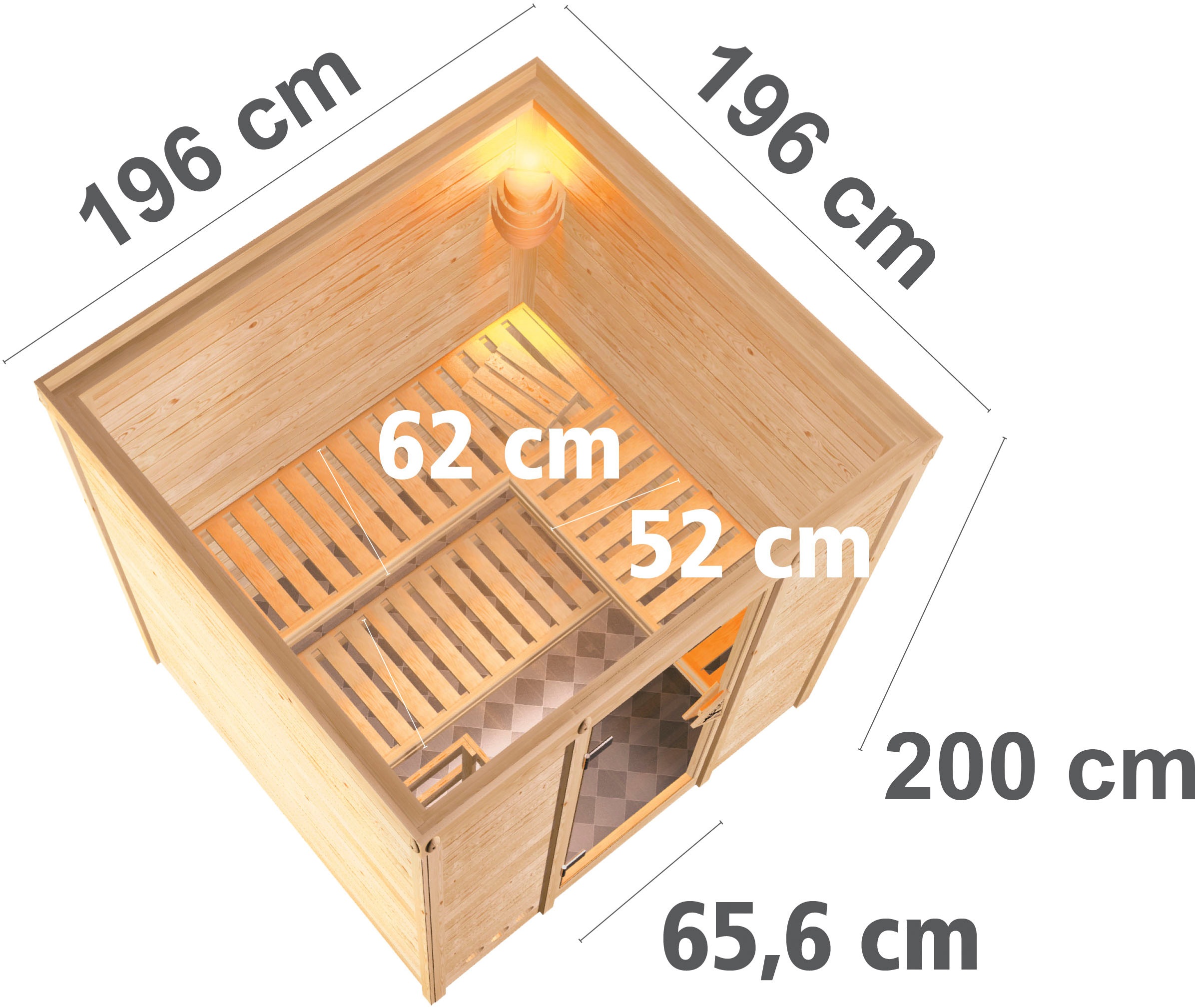 Karibu Sauna »Menja« Set,  ohne Ofen