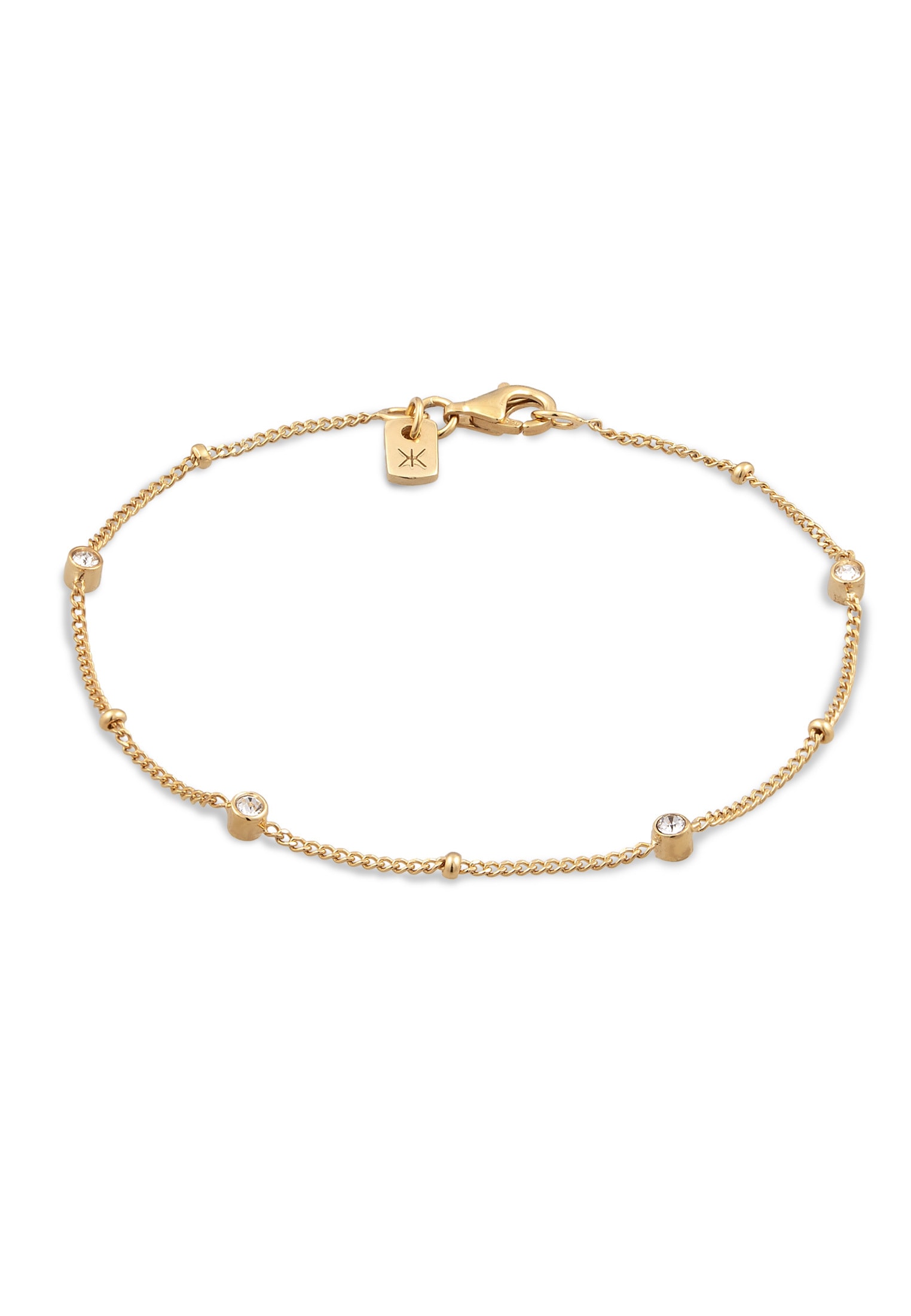 Kuzzoi Armkette »Armband Elemente Glas Kristalle Weiß 925 Sterling Silber«