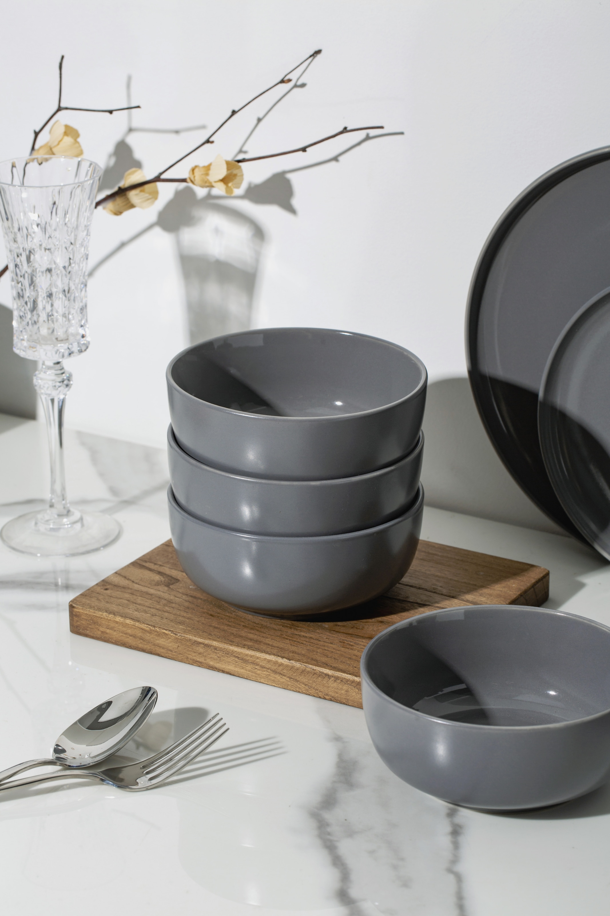 my home Geschirr-Set »Timula, außen matt, innen glänzend« spülmaschinenfest und mikrowellengeeignet